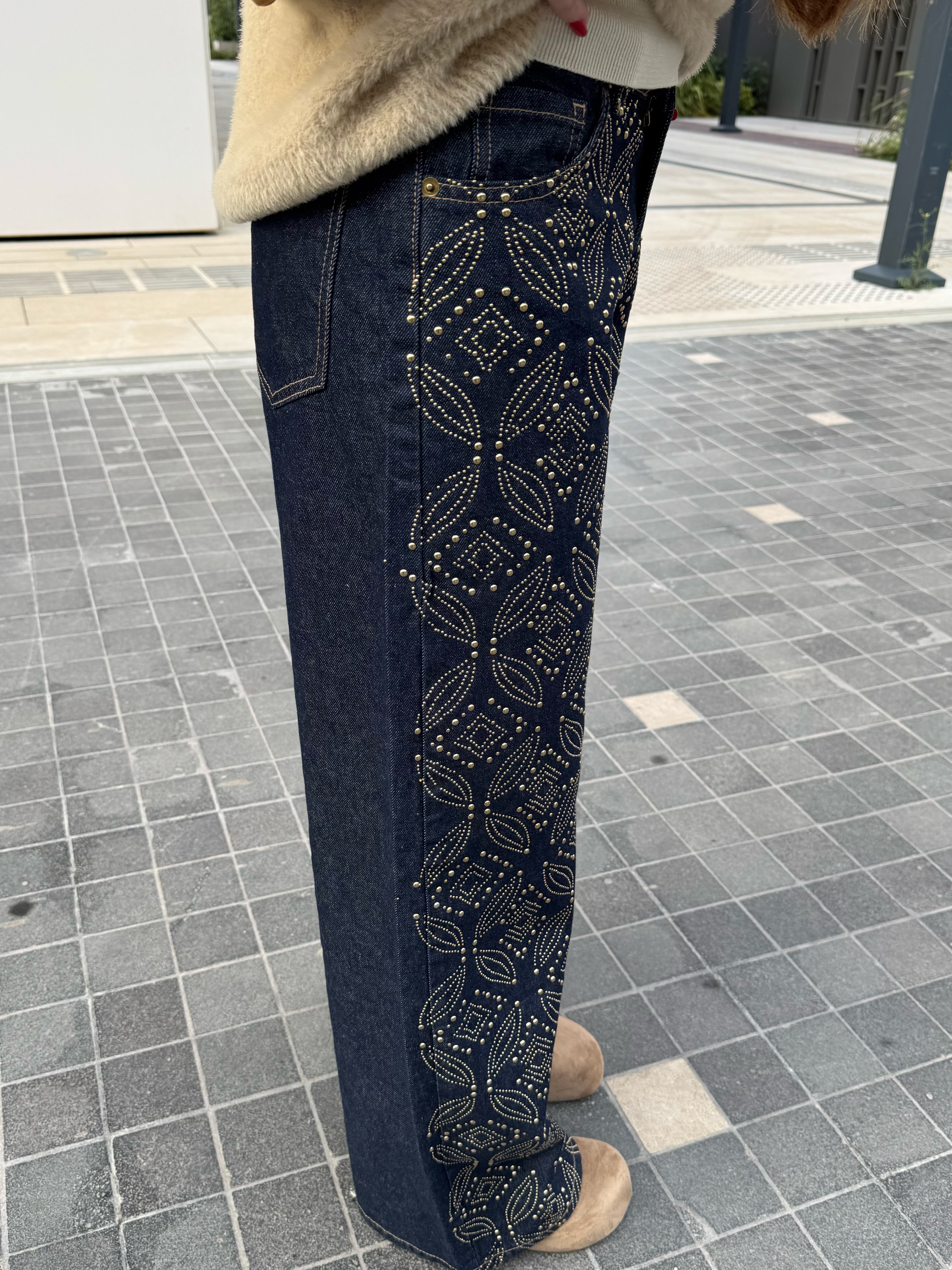 LİZBON TAŞ İSLEMELİ TASARIM JEAN PANTOLON
