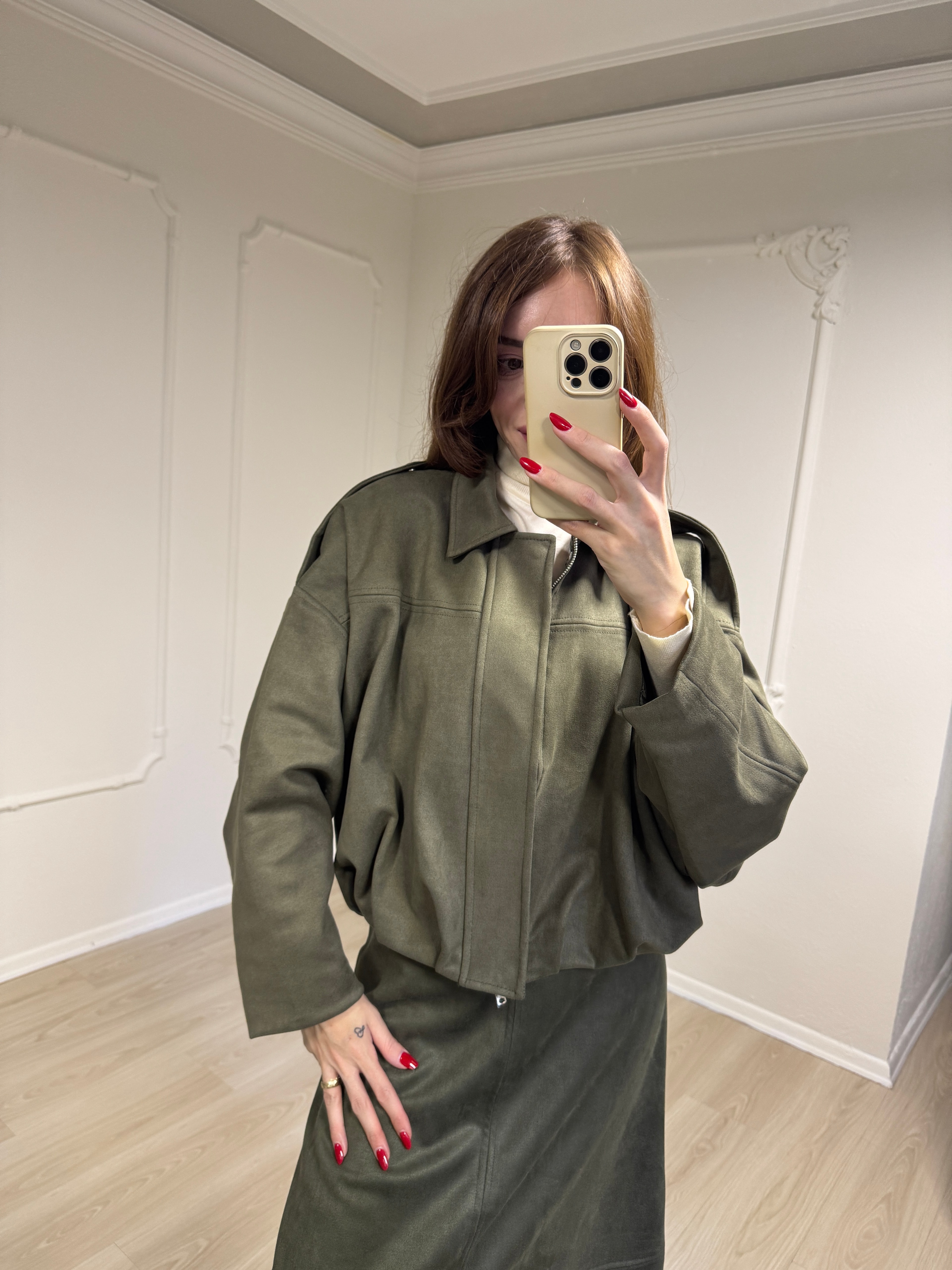 HAKİ SÜET ÇAN ETEK 