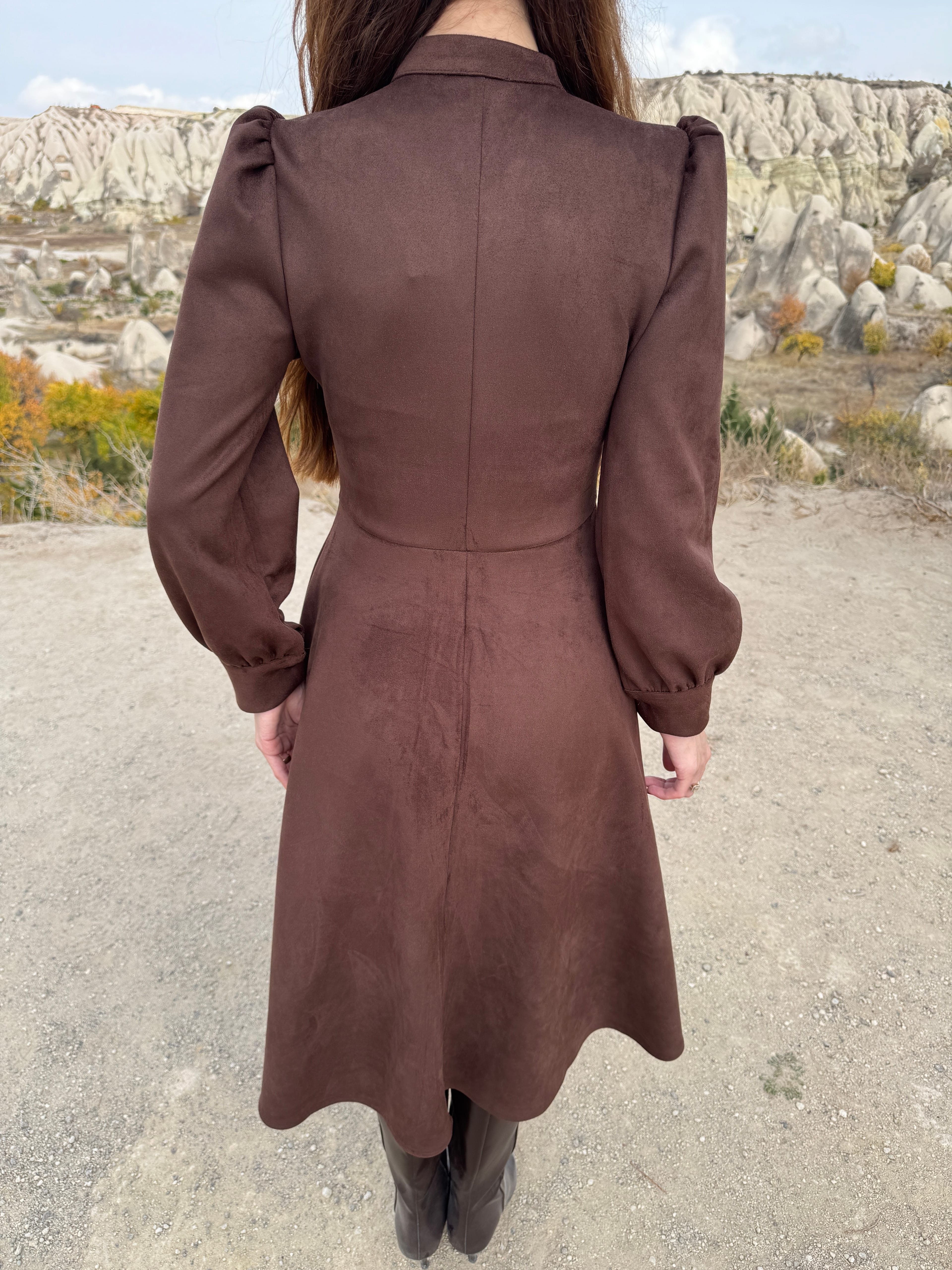 RİTA SUET MİDİ ELBİSE 