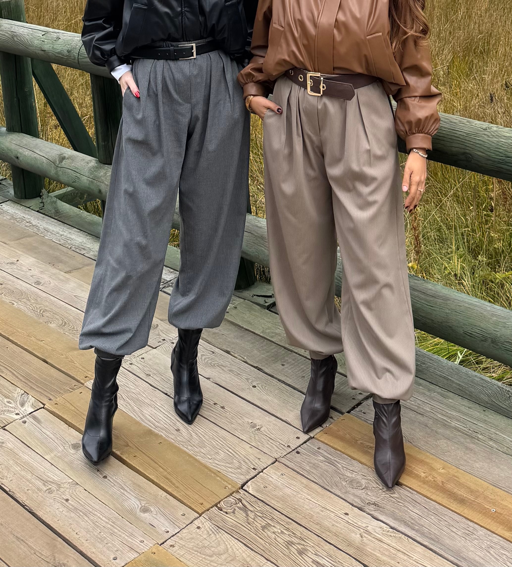 PAÇA DÜĞME DETAYLI KUMAS SALVAR PANTOLON 