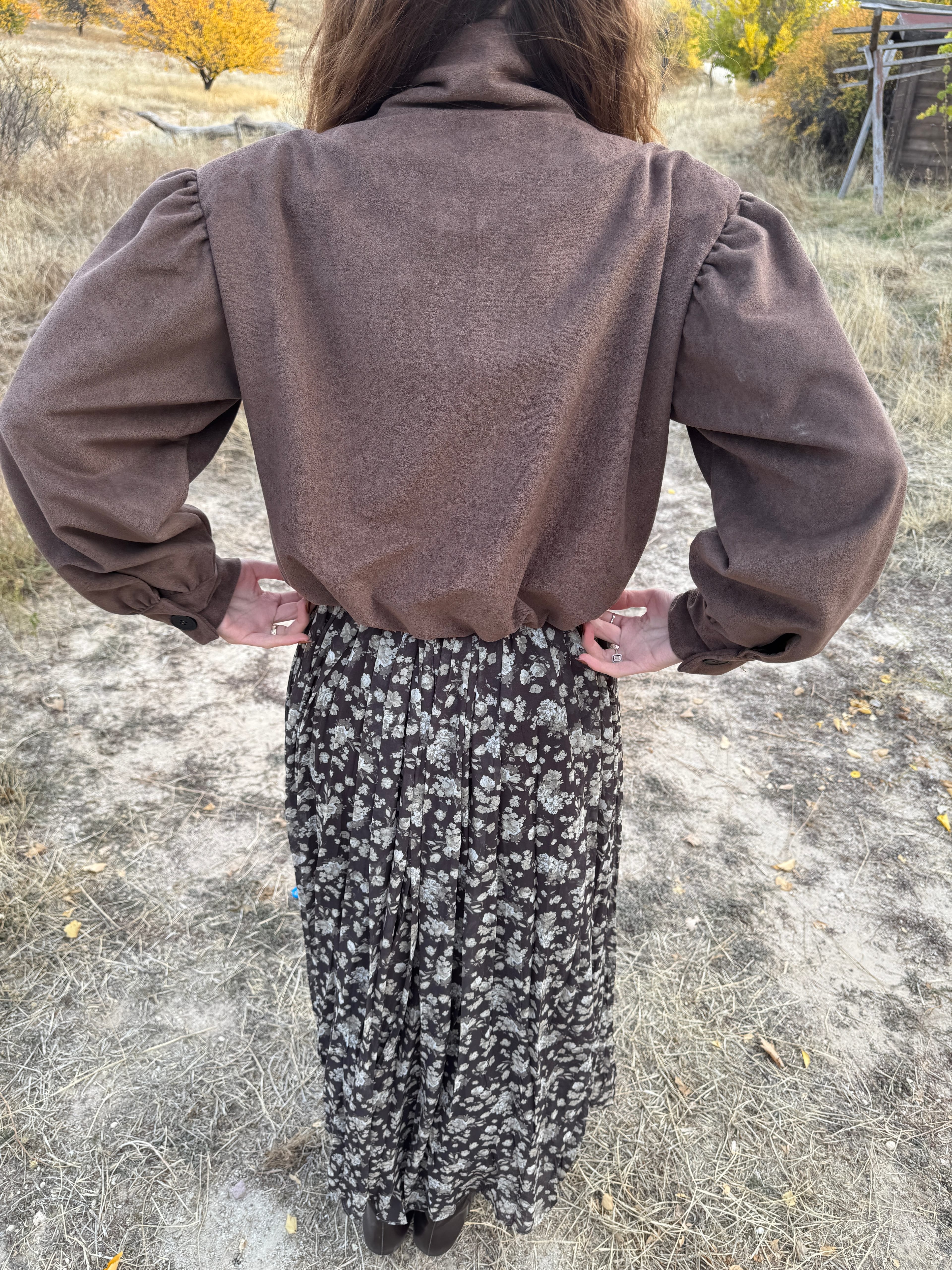  ELİS VATKALI SUET CROP CEKET 