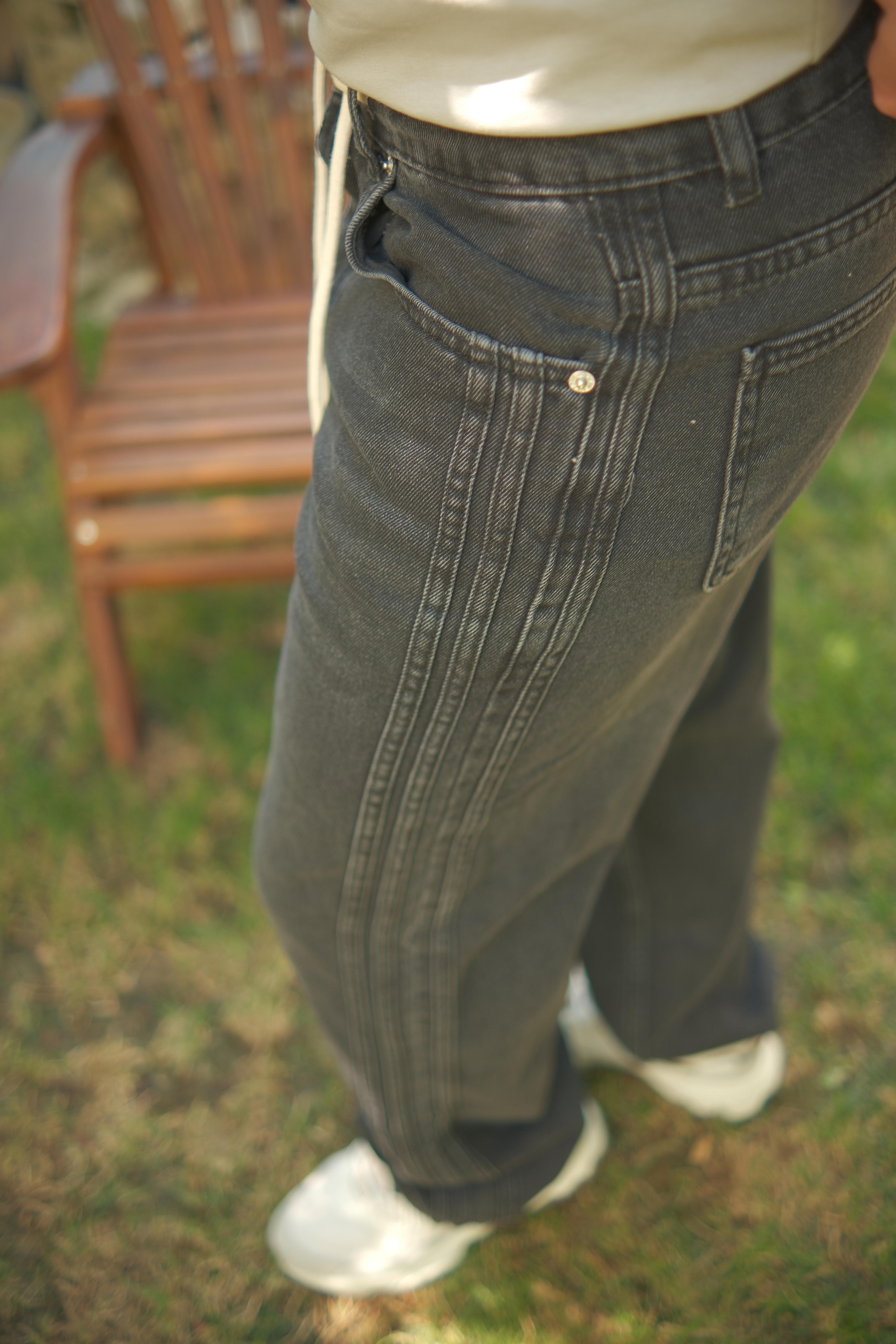 YANLARI ŞERİTLİ BAGGY TASARIM JEAN 