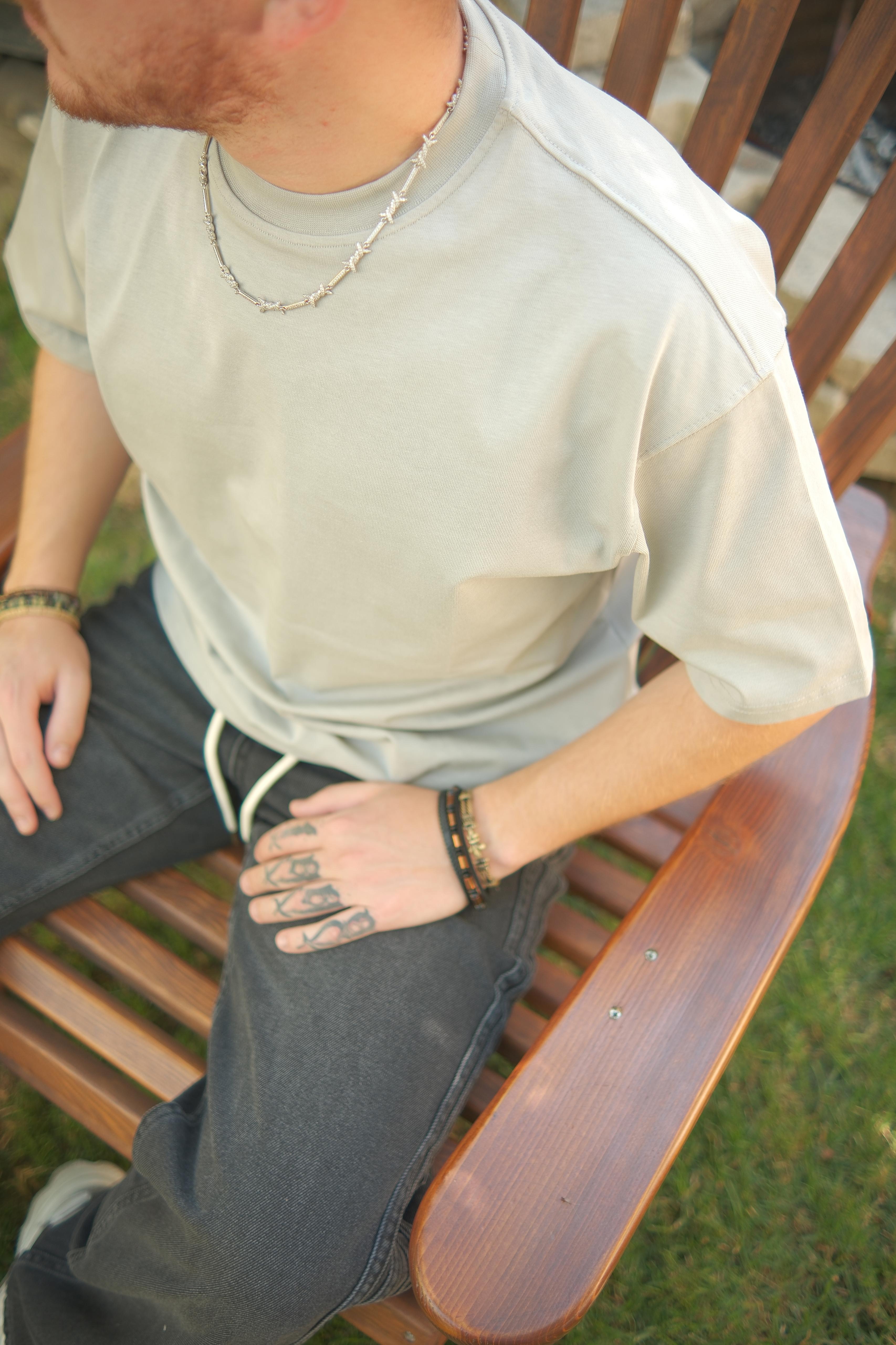 OVERSİZE PREMİUM GRAMAJLI KUMAS TSHİRT GRİ