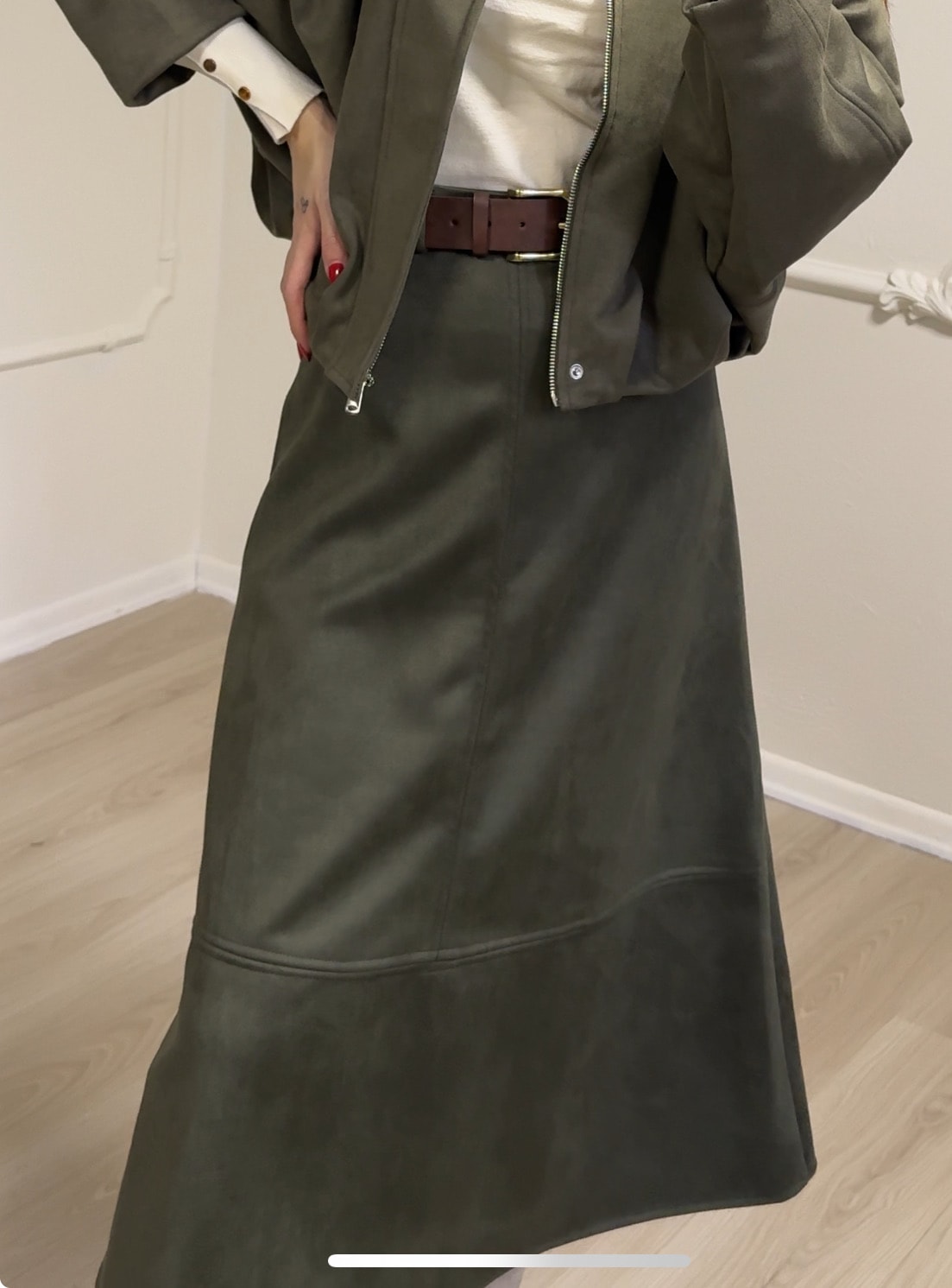 HAKİ SÜET ÇAN ETEK 