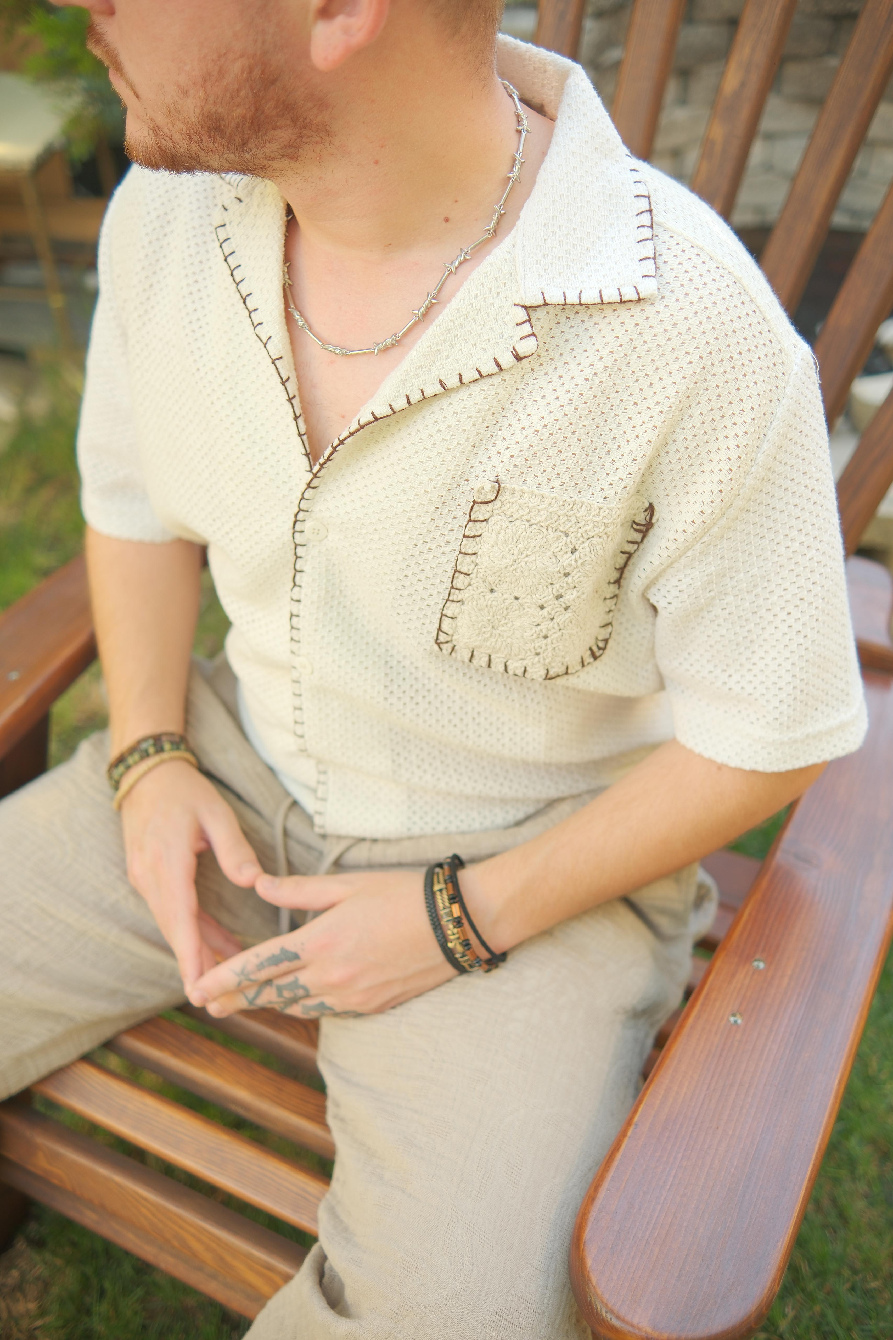 DOKUMA KROŞE  TASARIM GÖMLEK 