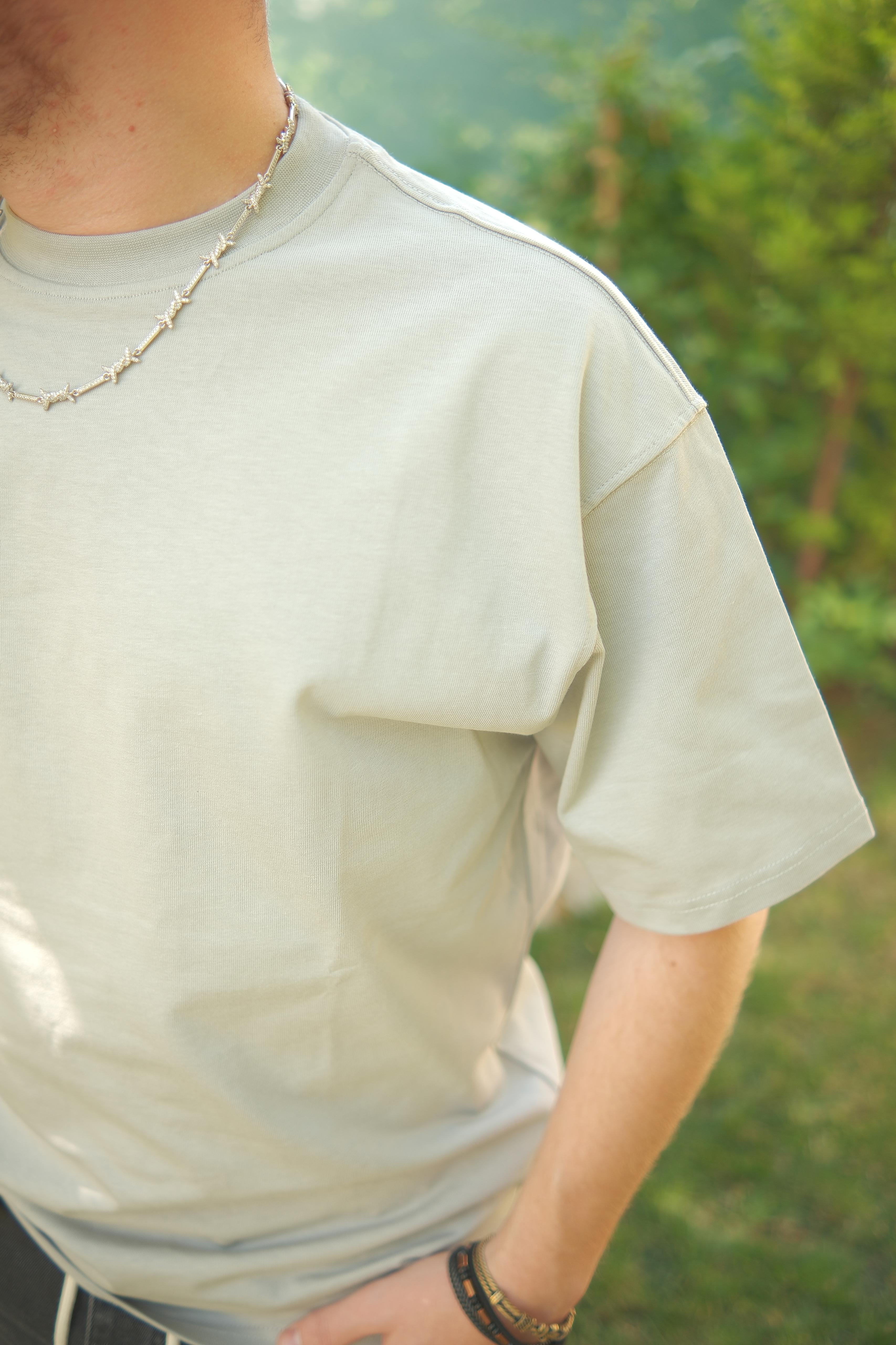 OVERSİZE PREMİUM GRAMAJLI KUMAS TSHİRT GRİ