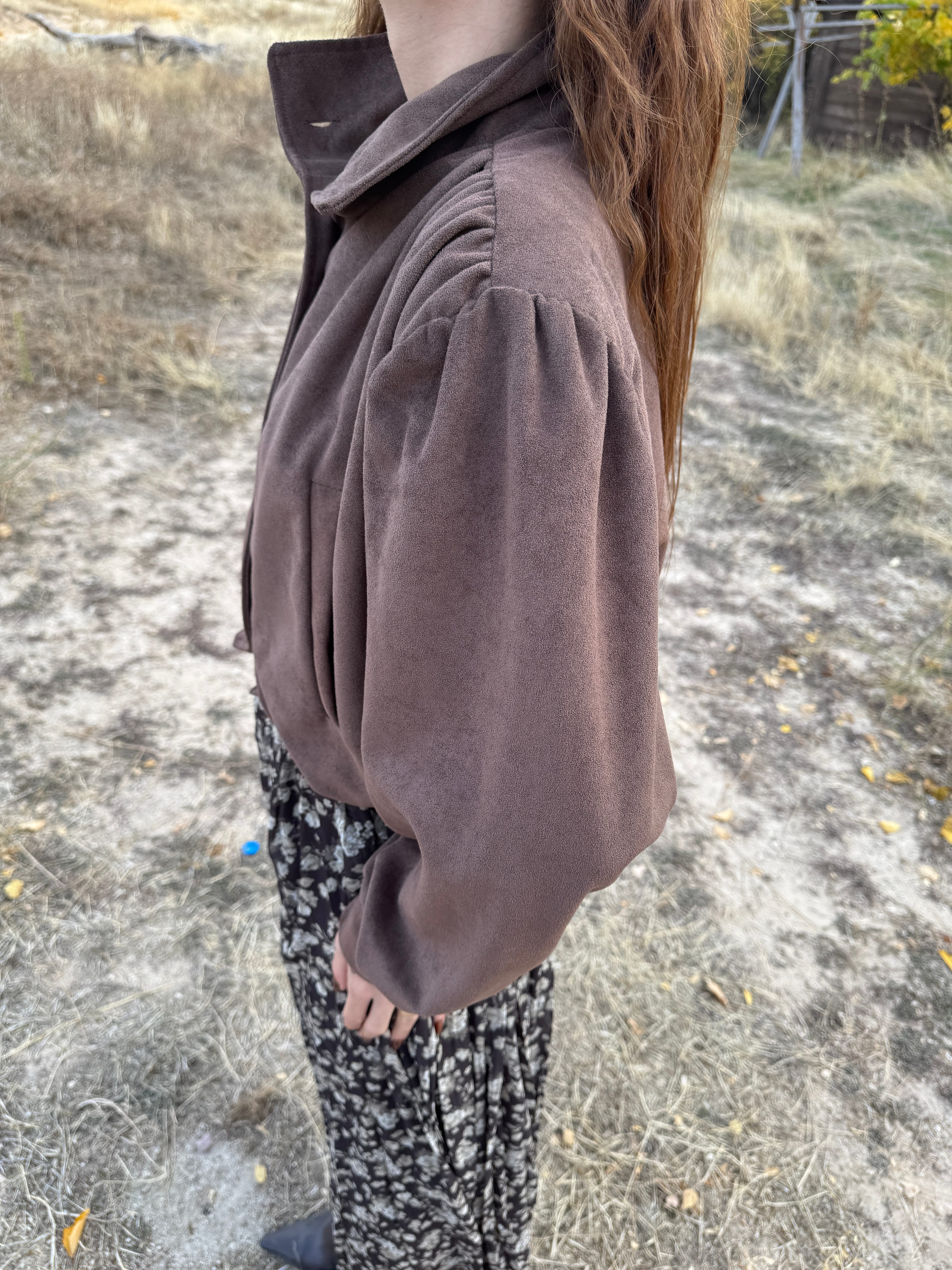  ELİS VATKALI SUET CROP CEKET 