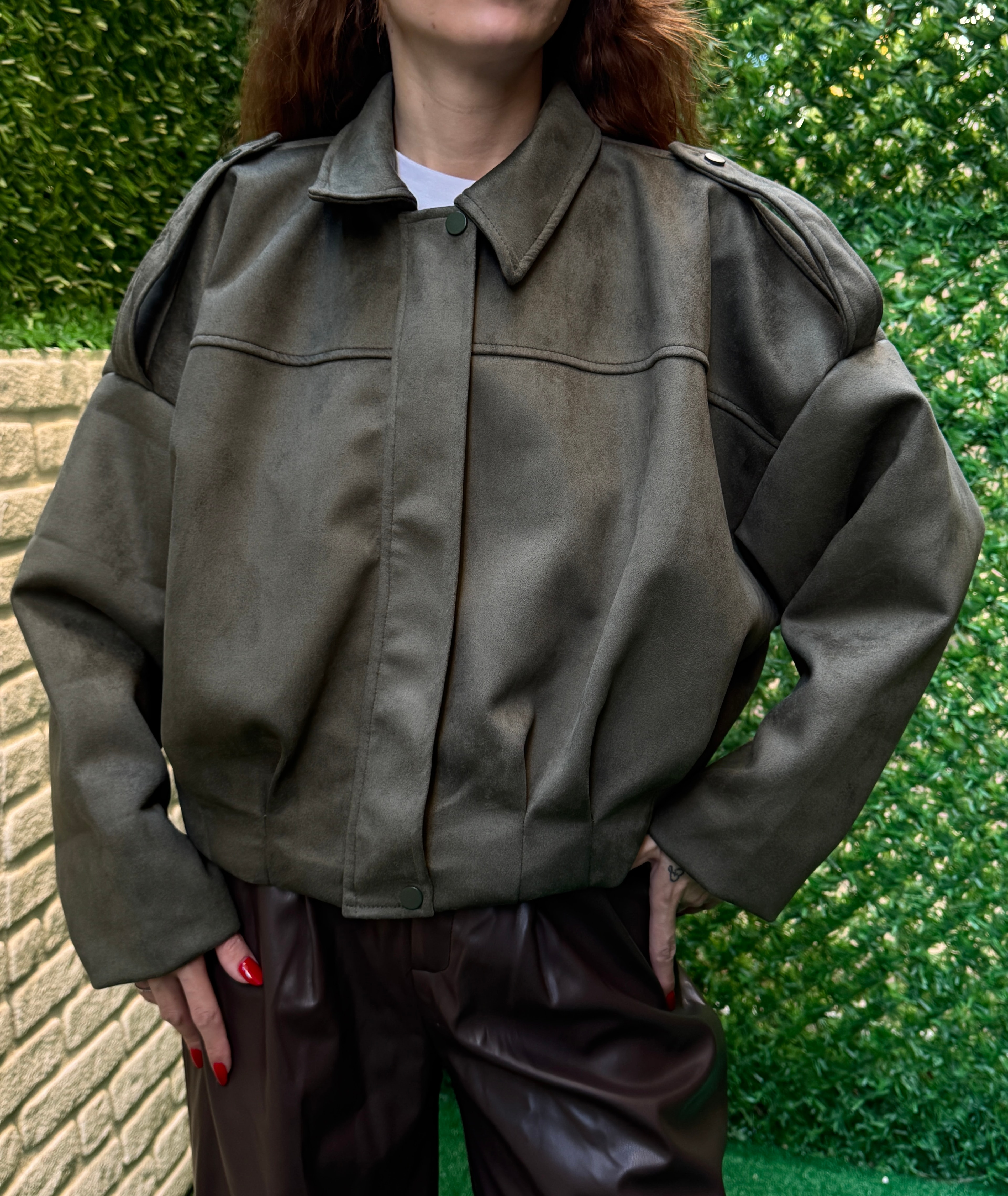 SUET DOKUDA BOMBER CEKET   - HAKİ