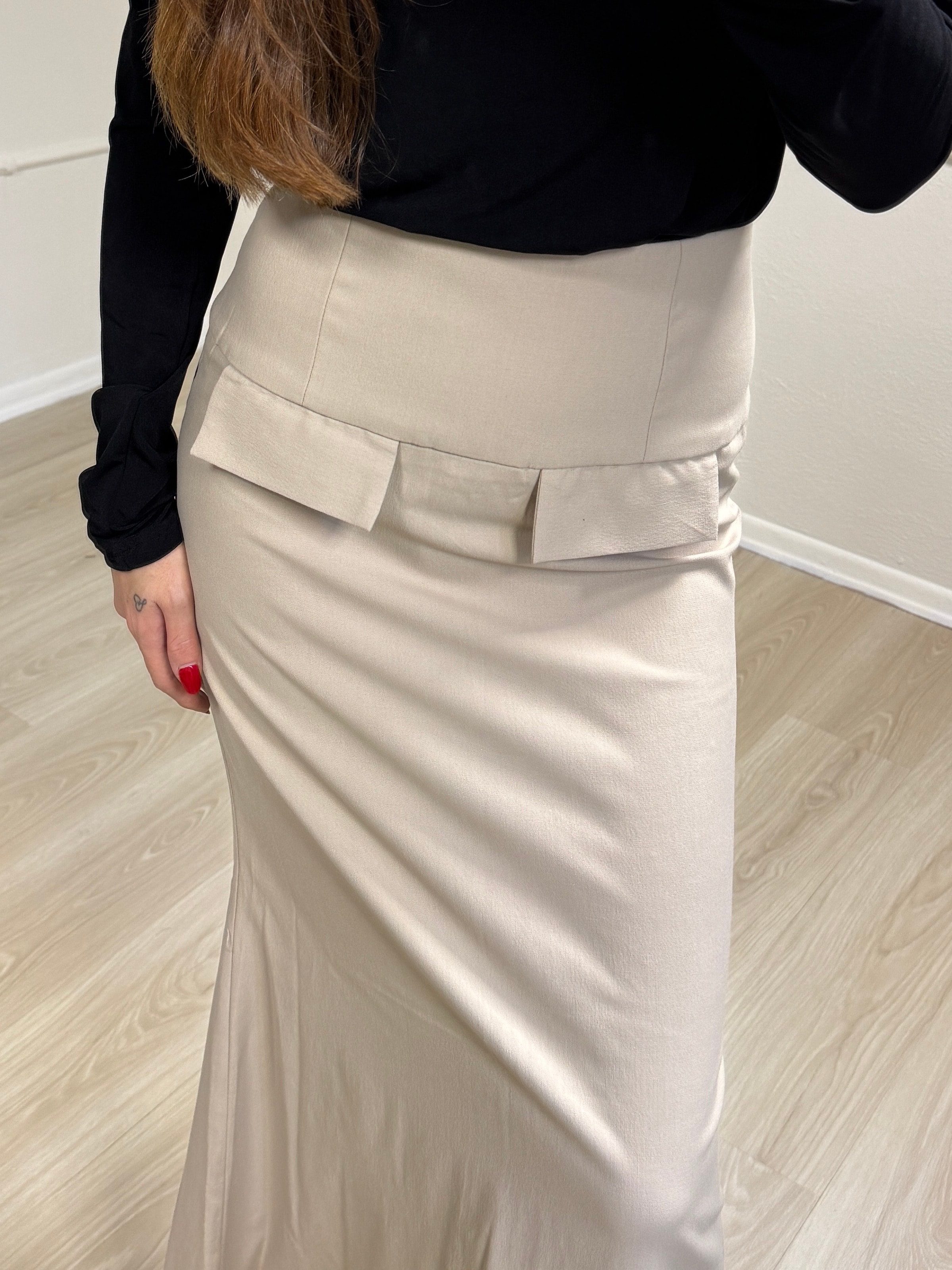 ULTRA YUKSEK BEL SÜS CEPLİ ETEK 