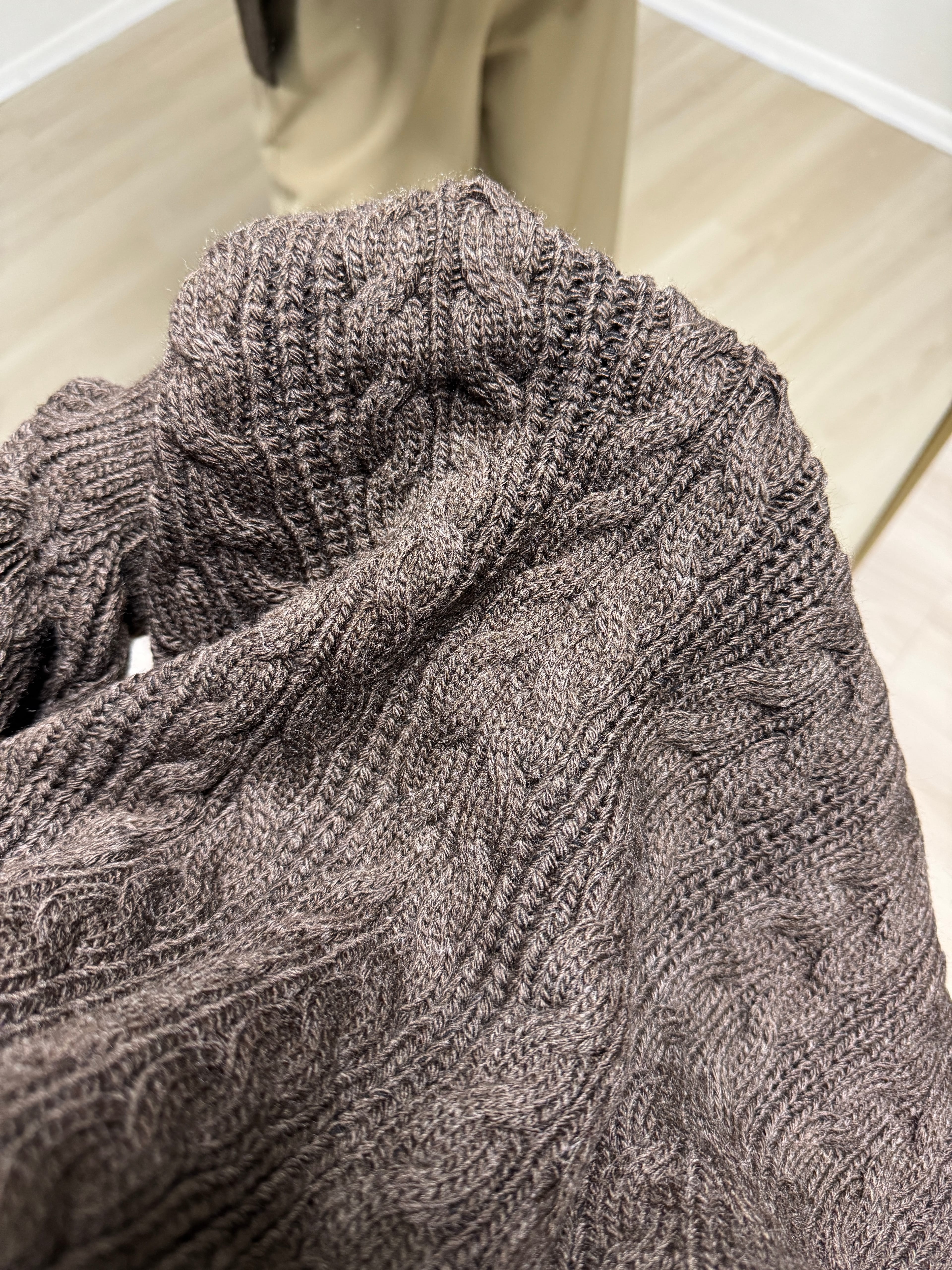 ÖRGÜ MOTİFLİ OVERSİZE  KAZAK 