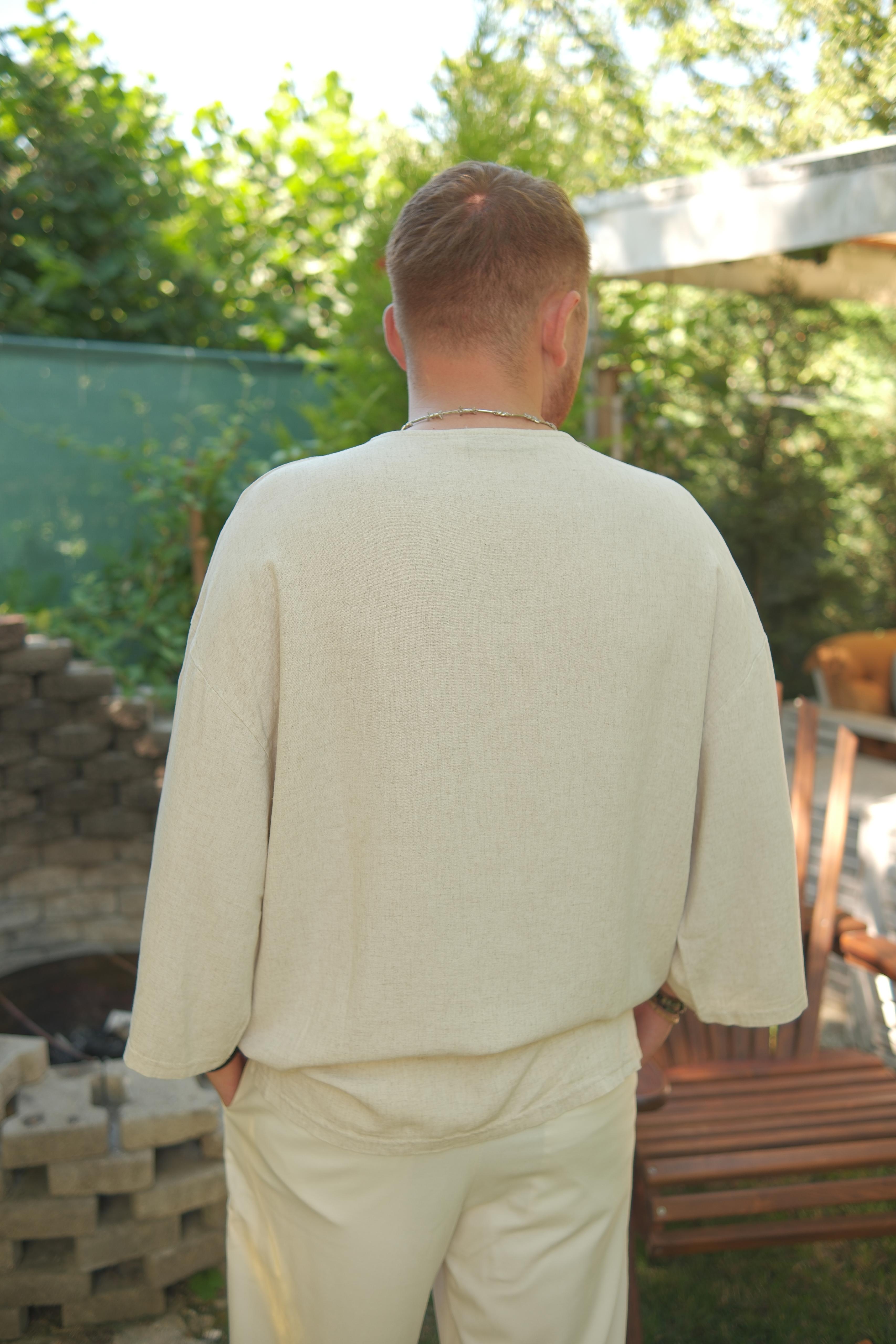 FAKİR KOL BEJ KETEN GÖMLEK 