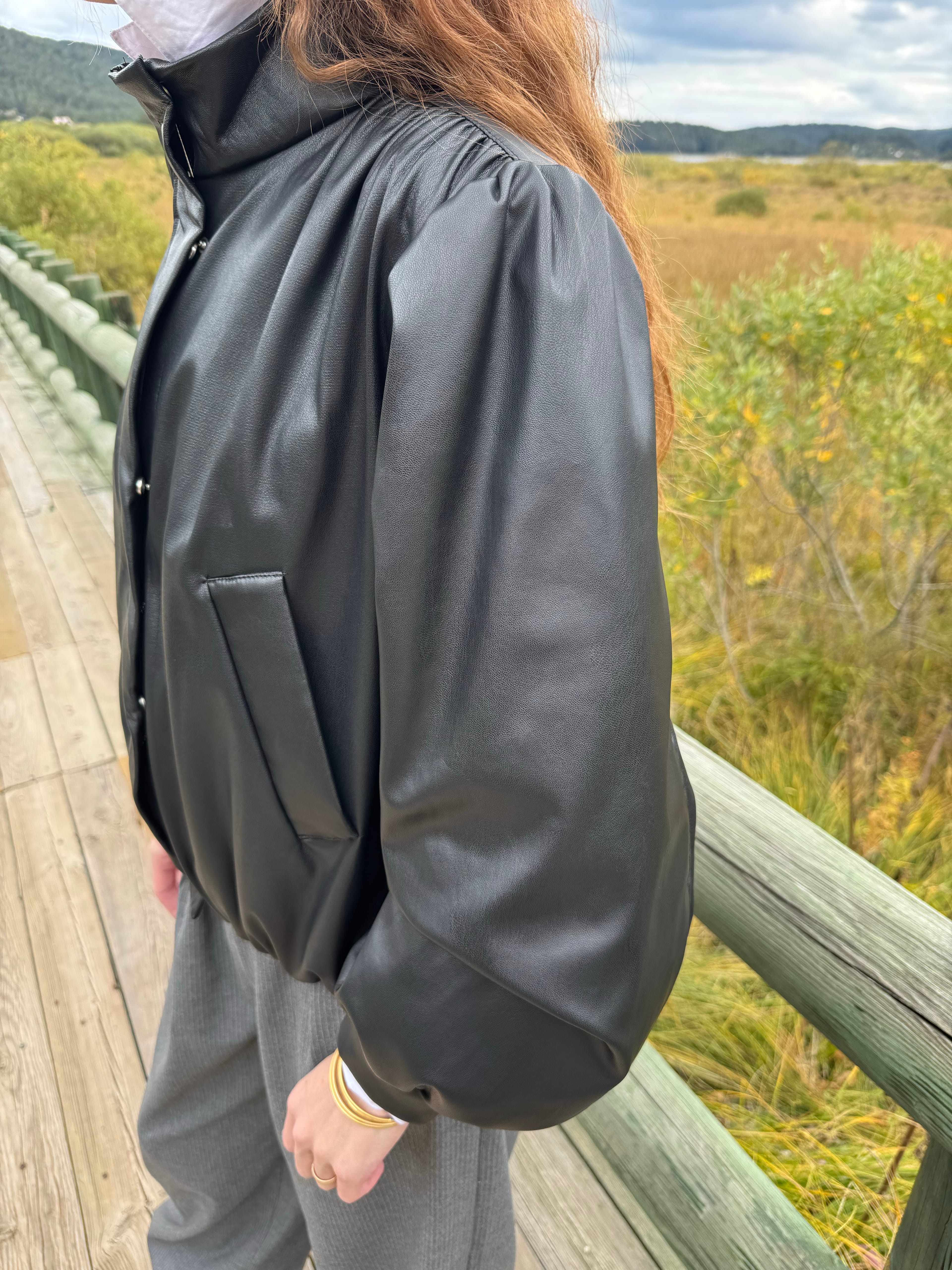 VİNTAGE BALON KOL YUMUSAK DERİ CEKET