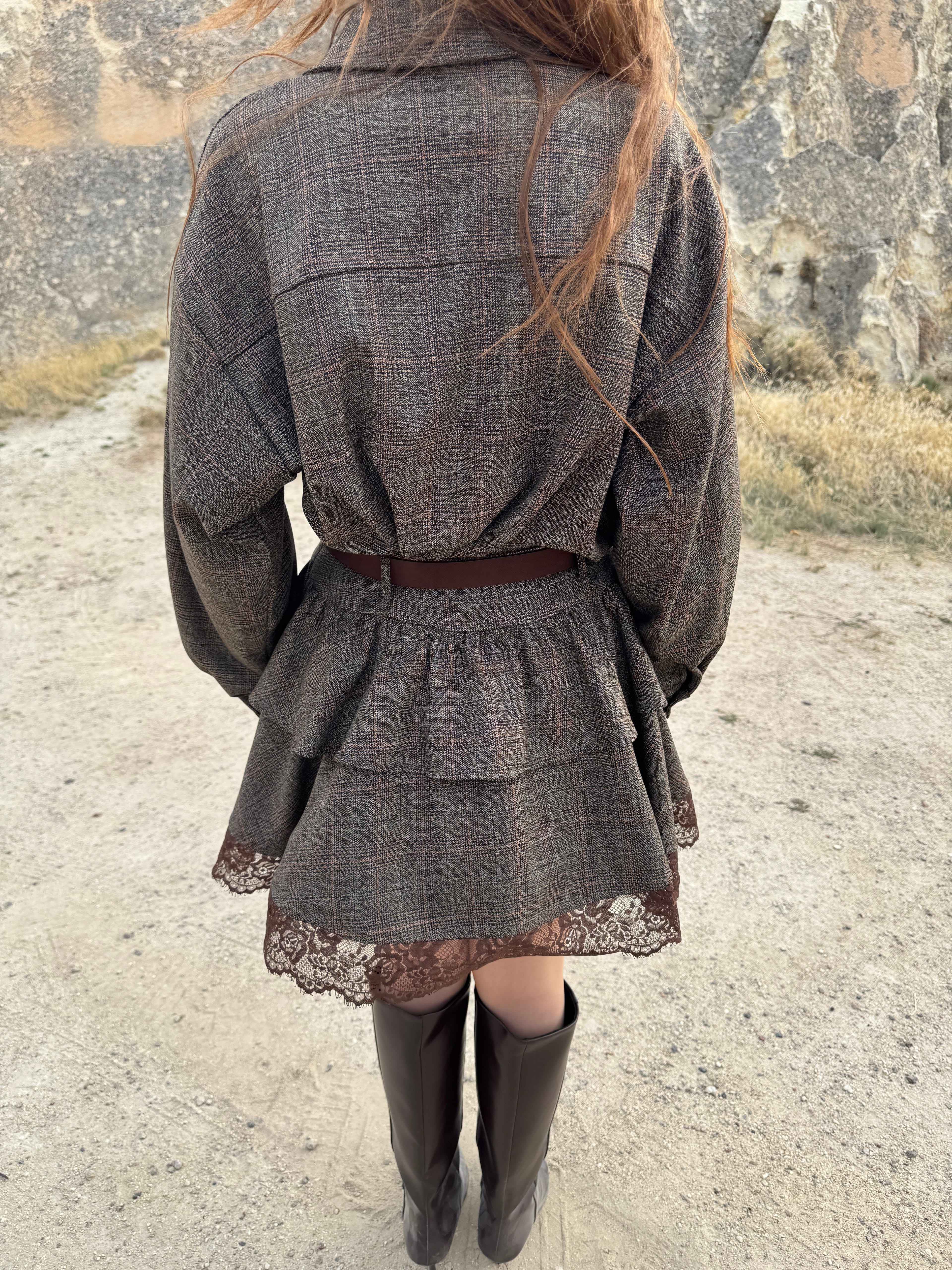 CARMEN DANTEL DETAYLI ETEK GOMLEK TAKIM