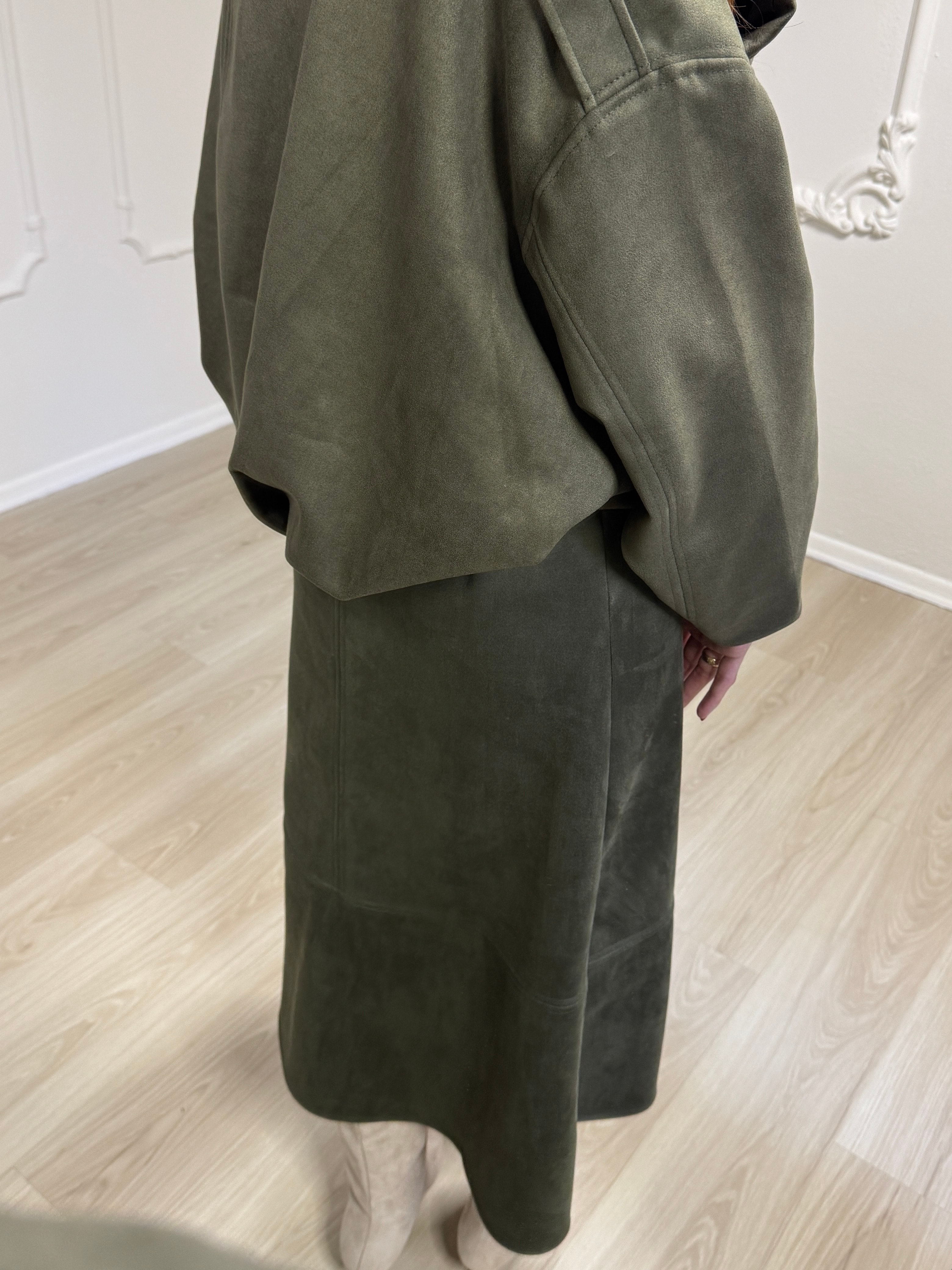 HAKİ SÜET ÇAN ETEK 