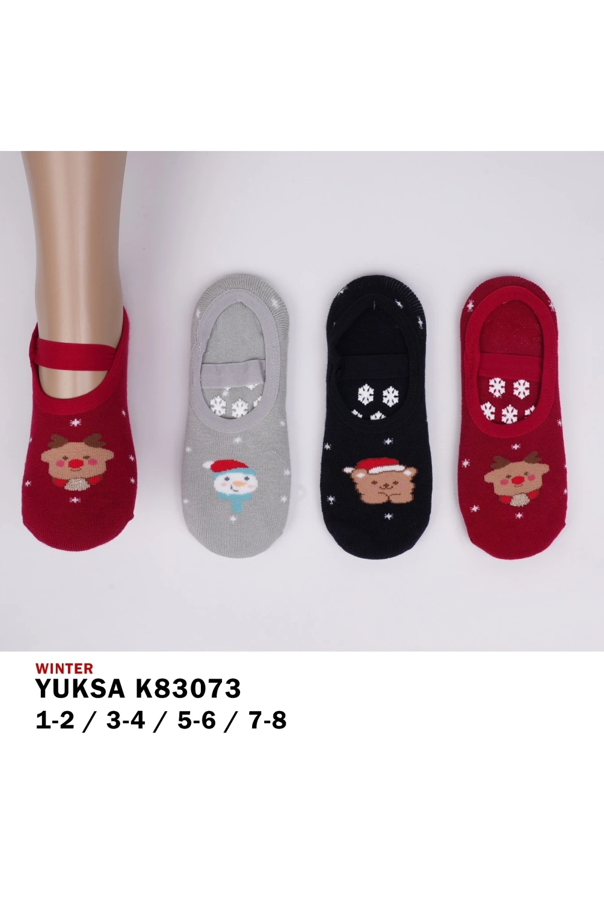 Kız Çocuk Havlu Çorap 3-6 Yaş Desenli Set 83073