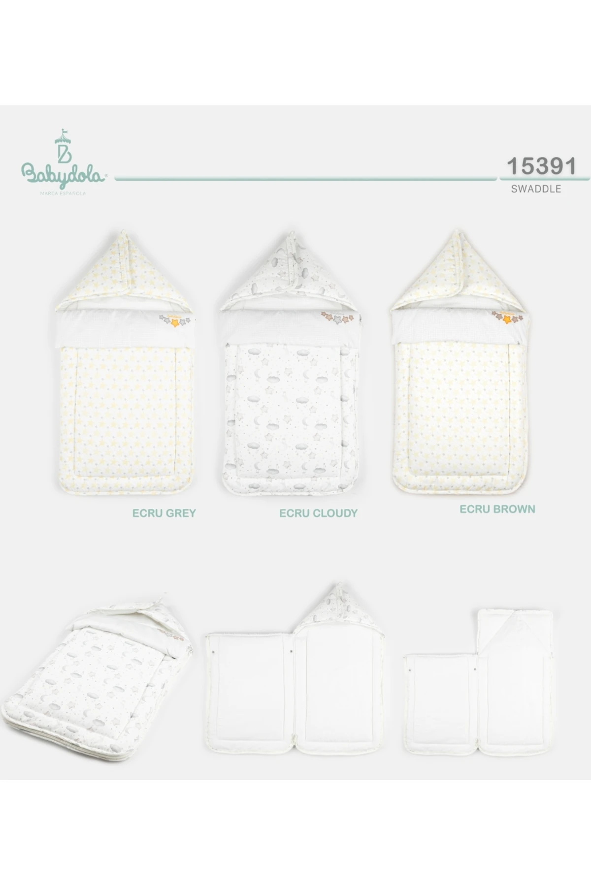 Ekru Gri Bebek Kundak Uyku Sarma Battaniye 0-3 Ay 15391