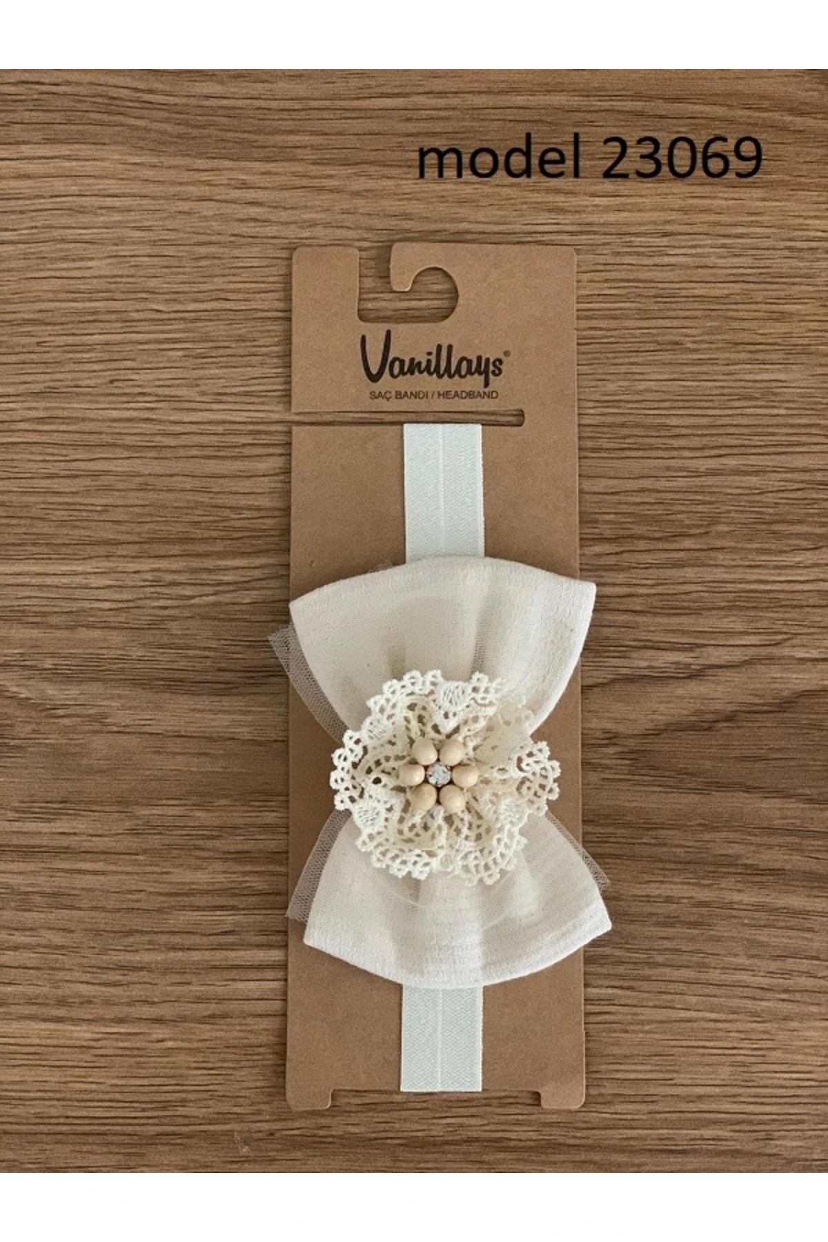 Krem Fiyonk Bebek Bandana Saç Aksesuar 23069