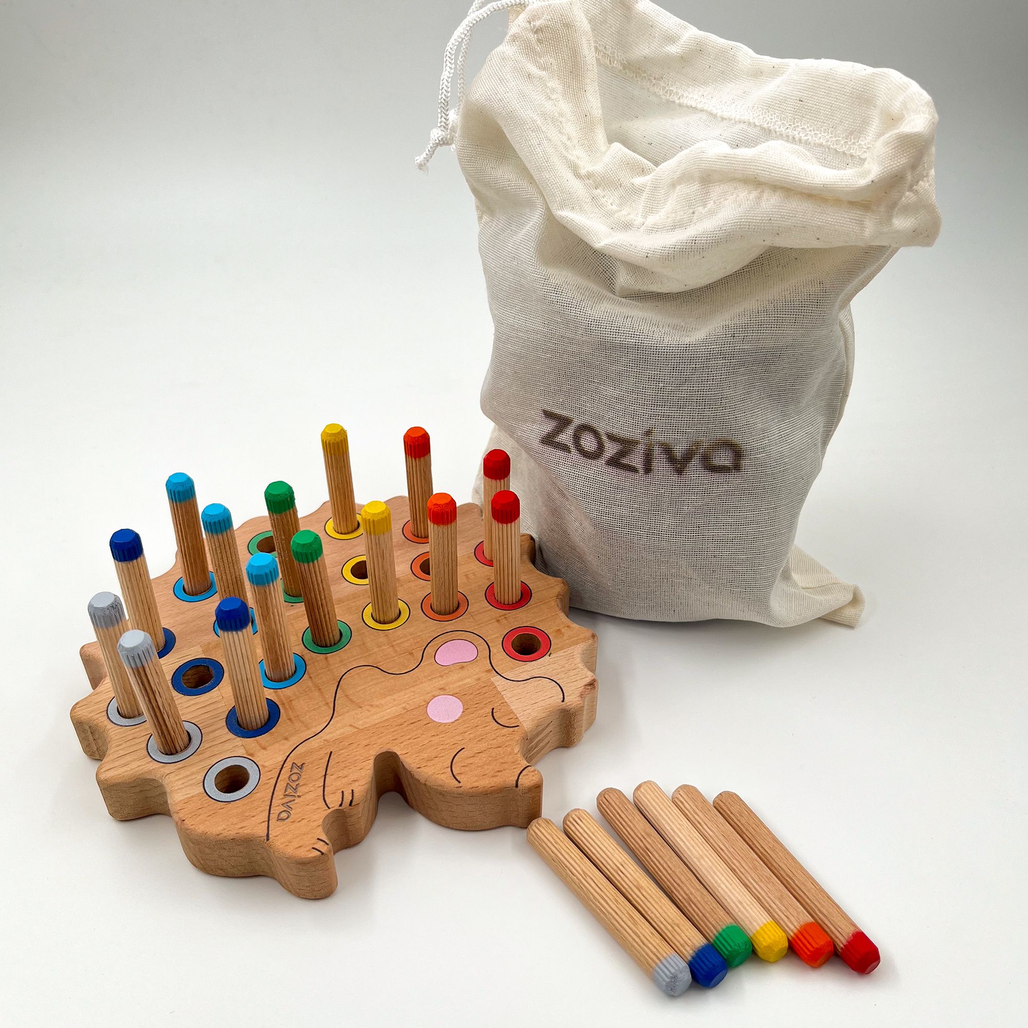 Montessori Eğitici Ahşap Oyuncak – Tak Çıkar Renkli Ahşap Oyuncak