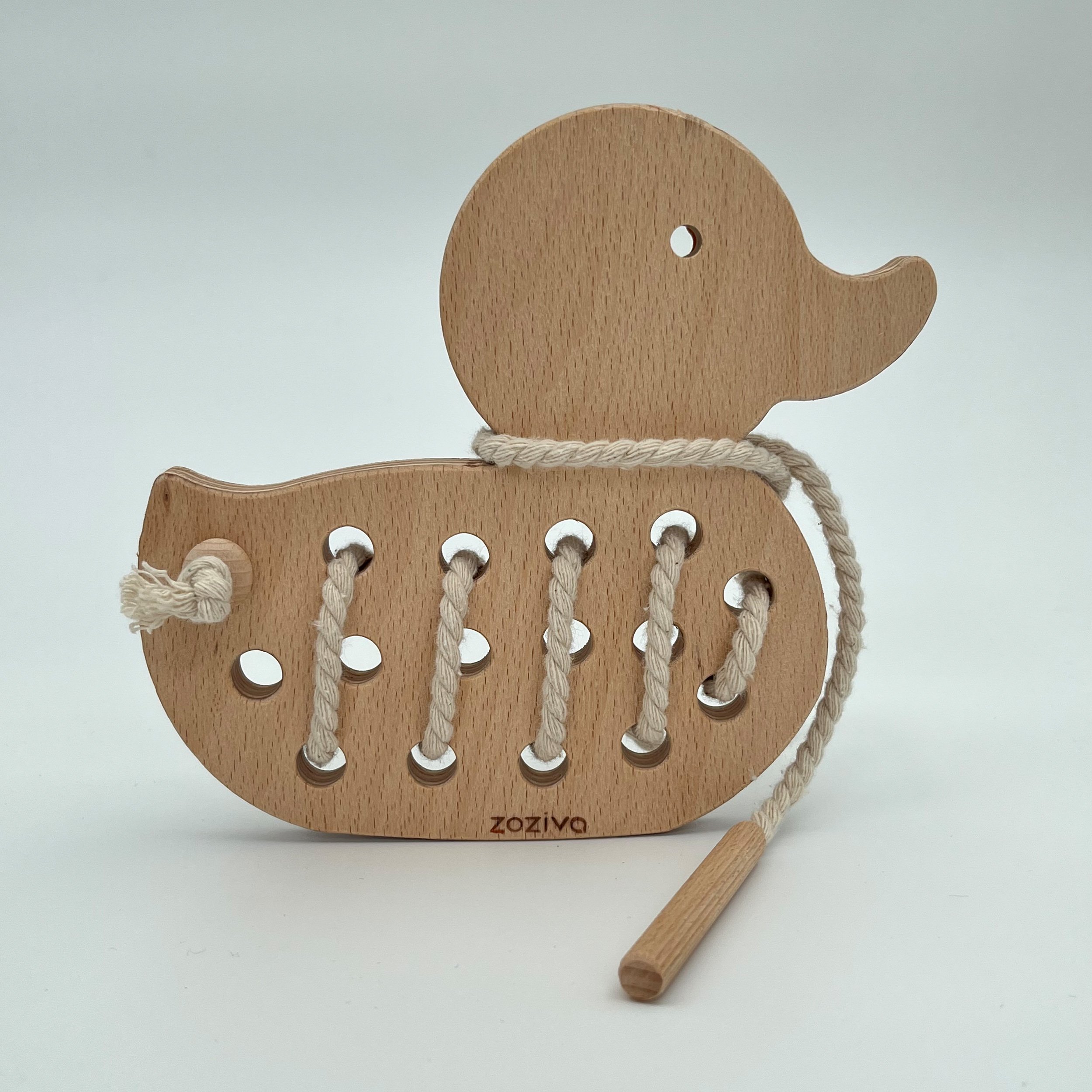 Montessori Educational Wooden Toy - Duck Stringing Kids Toy