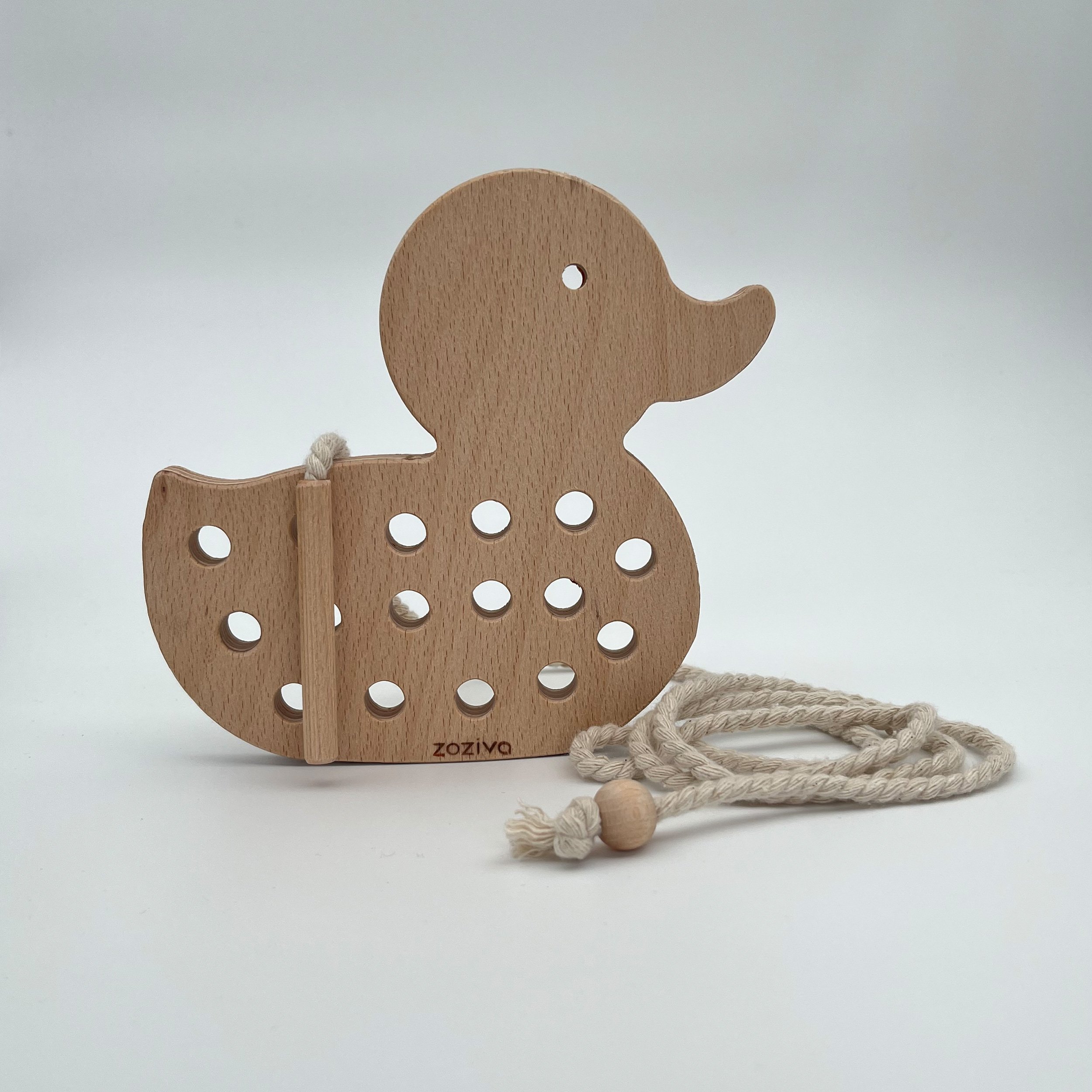 Montessori Educational Wooden Toy - Duck Stringing Kids Toy