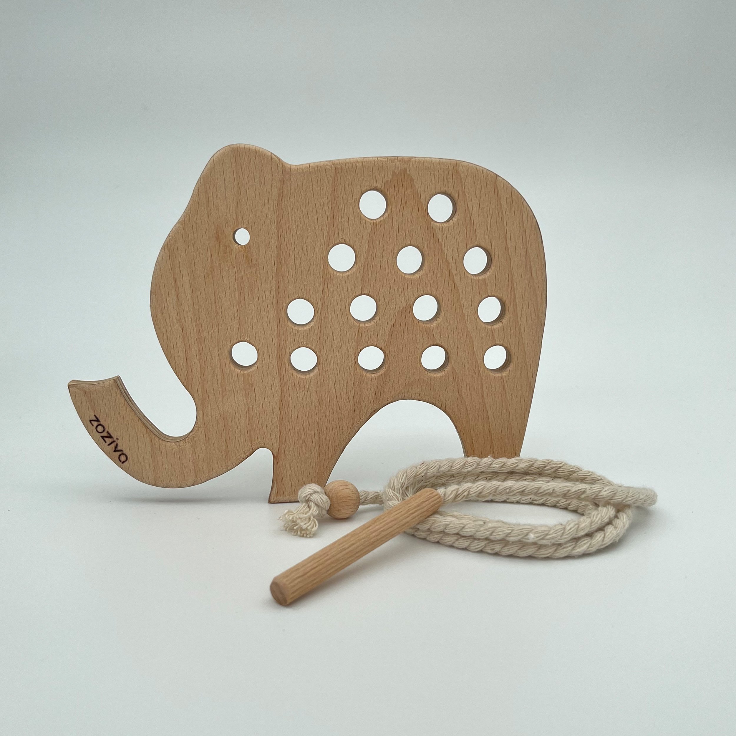 Montessori Educational Wooden Toy Elephant Stringing Kids Toy