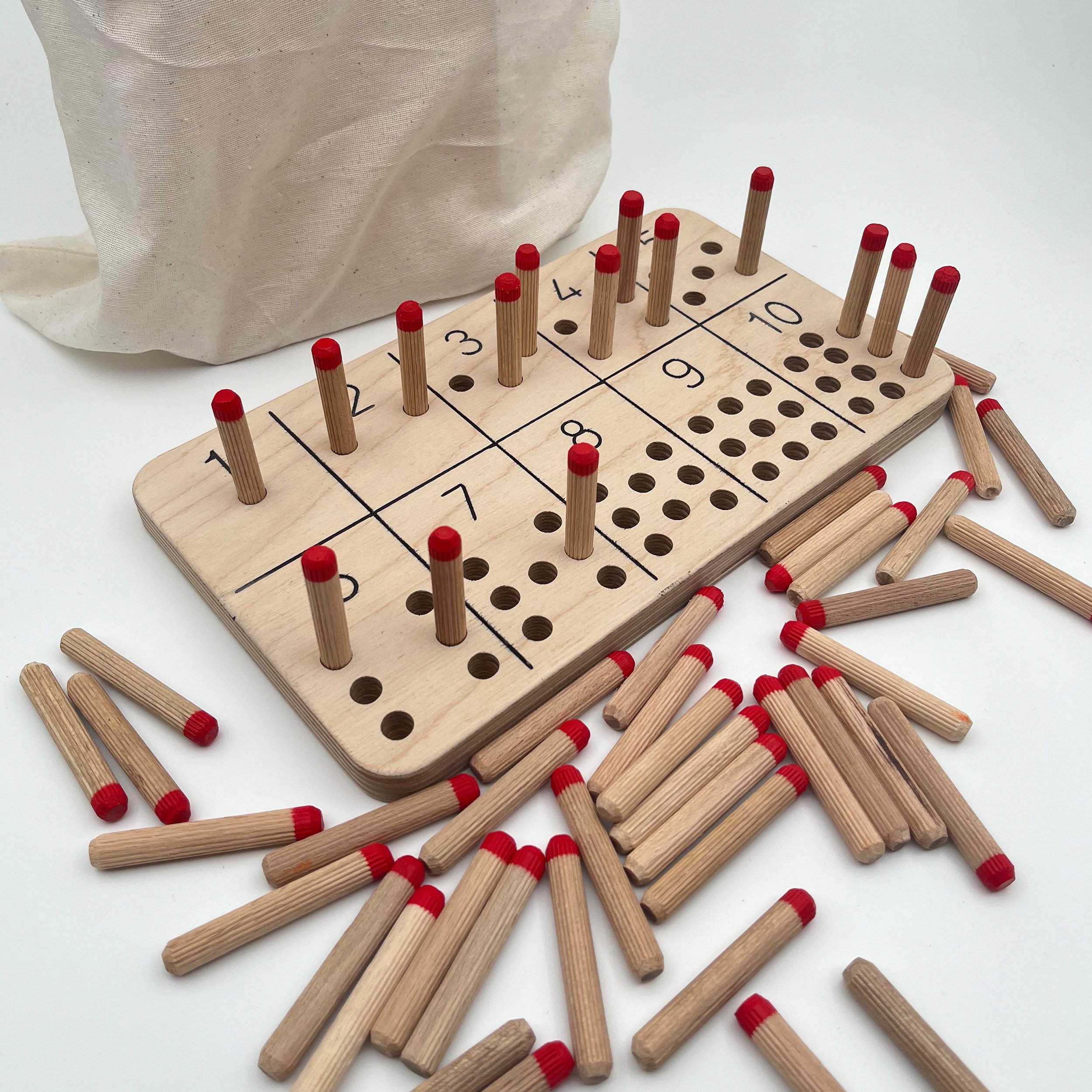 Montessori Çubuklar Ile Sayı Öğrenme Oyuncağı, Sayma Becerisi Kazandırma Eğitici Ahşap Materyali