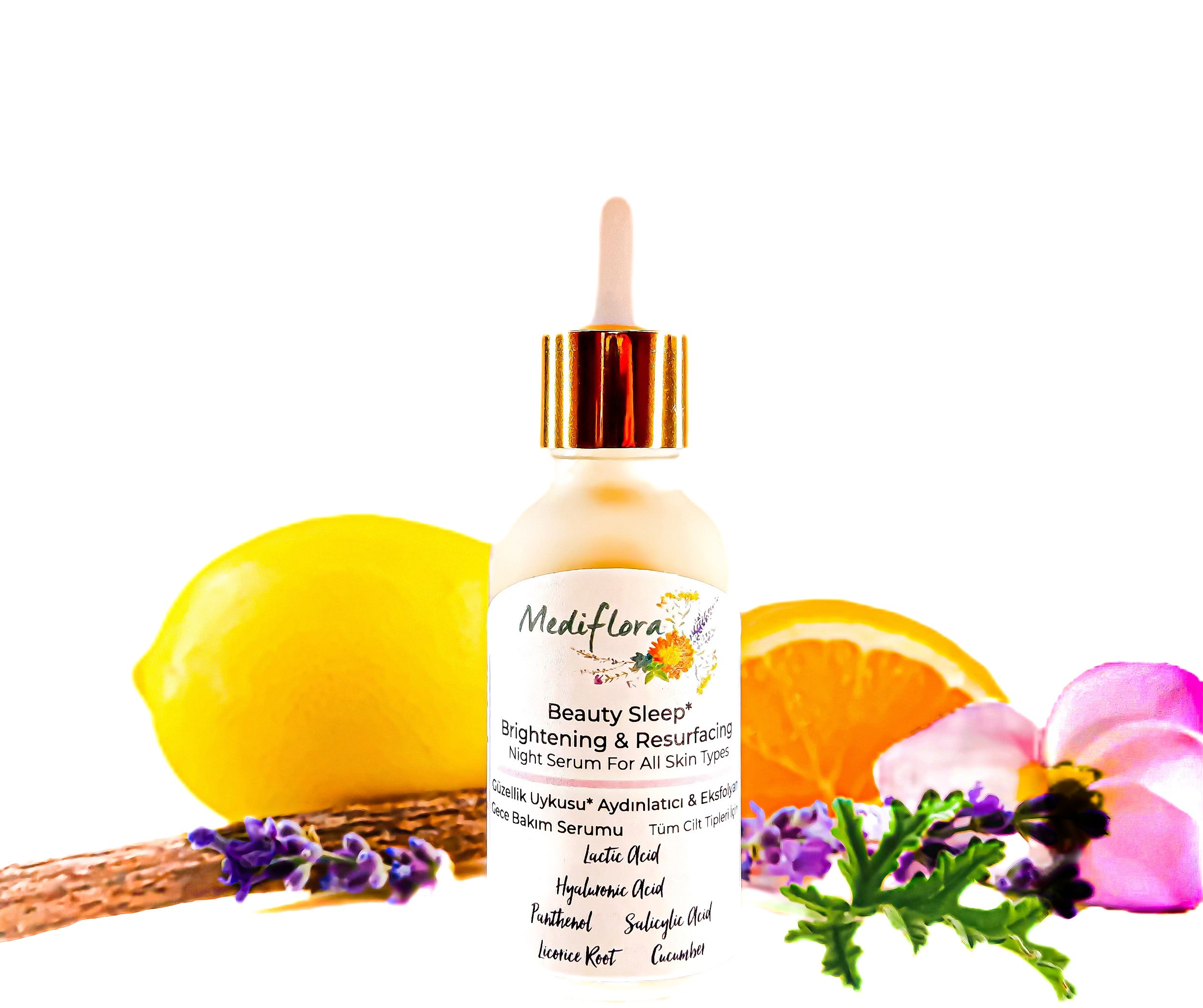 Mediflora Güzellik Uykusu- Aydınlatıcı & Eksfolyan Gece Bakım Serumu (AHA %6 BHA %2)