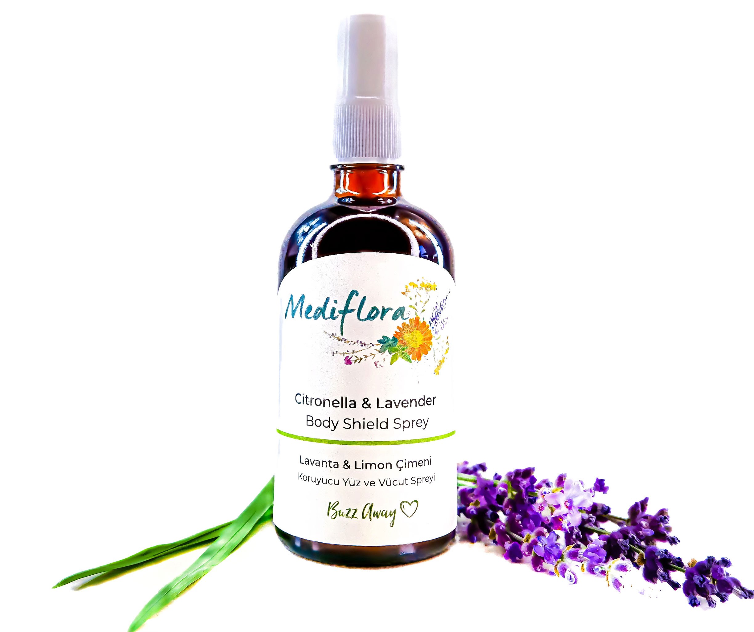 Mediflora Koruyucu yüz ve Vücut Spreyi- Limon Çimeni (Citronella) & Lavanta