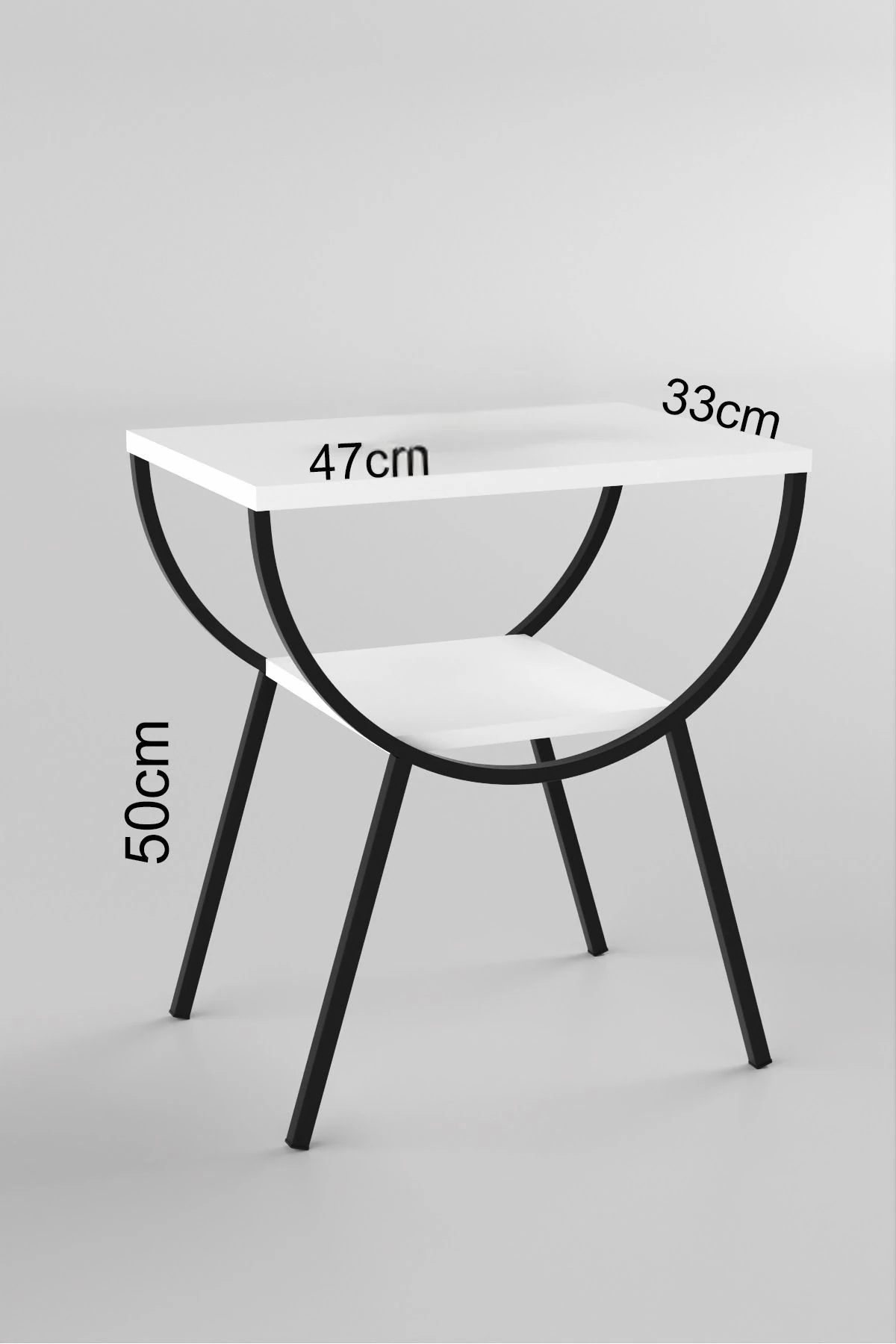 Yan Sehpa Komodin Metal Ayak Ceviz Tabla