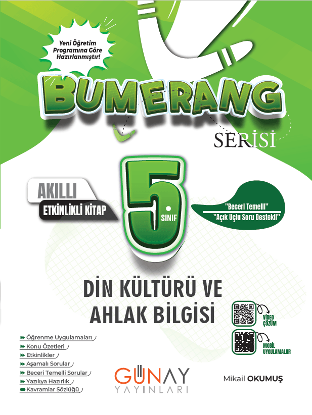 5. Sınıf Bumerang Etkinlikli  Din Kültürü ve Ahlak Bilgisi