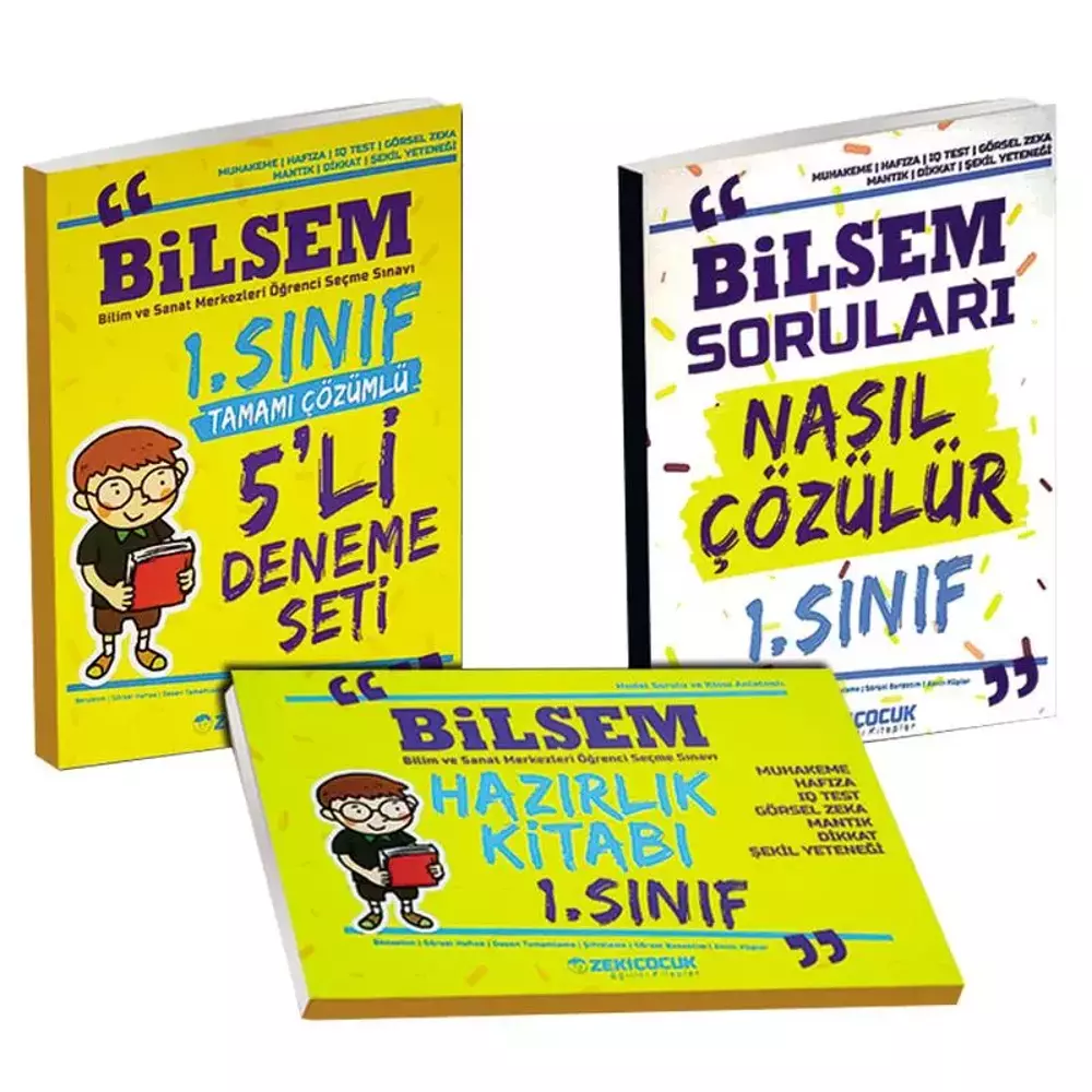 Zeki Çocuk - Bilsem 1. Sınıf Seti Hazırlık Set 3 Kitap Zeki Çocuk Yayınları