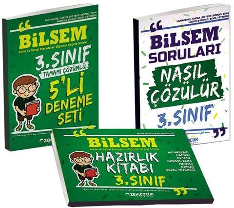 Zeki Çocuk 3. Sınıf Bilsem Hazırlık Seti 3 Kitap