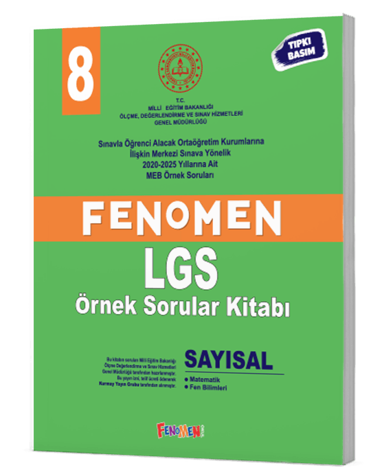 8. Sınıf Fenomen LGS  MEB Sayısal Örnek Sorular Fenomen Okul
