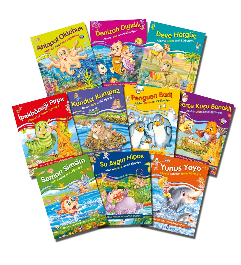 Allahın İsimlerini Öğreniyorum 1 Set (10 Kitap) Gülce Çocuk