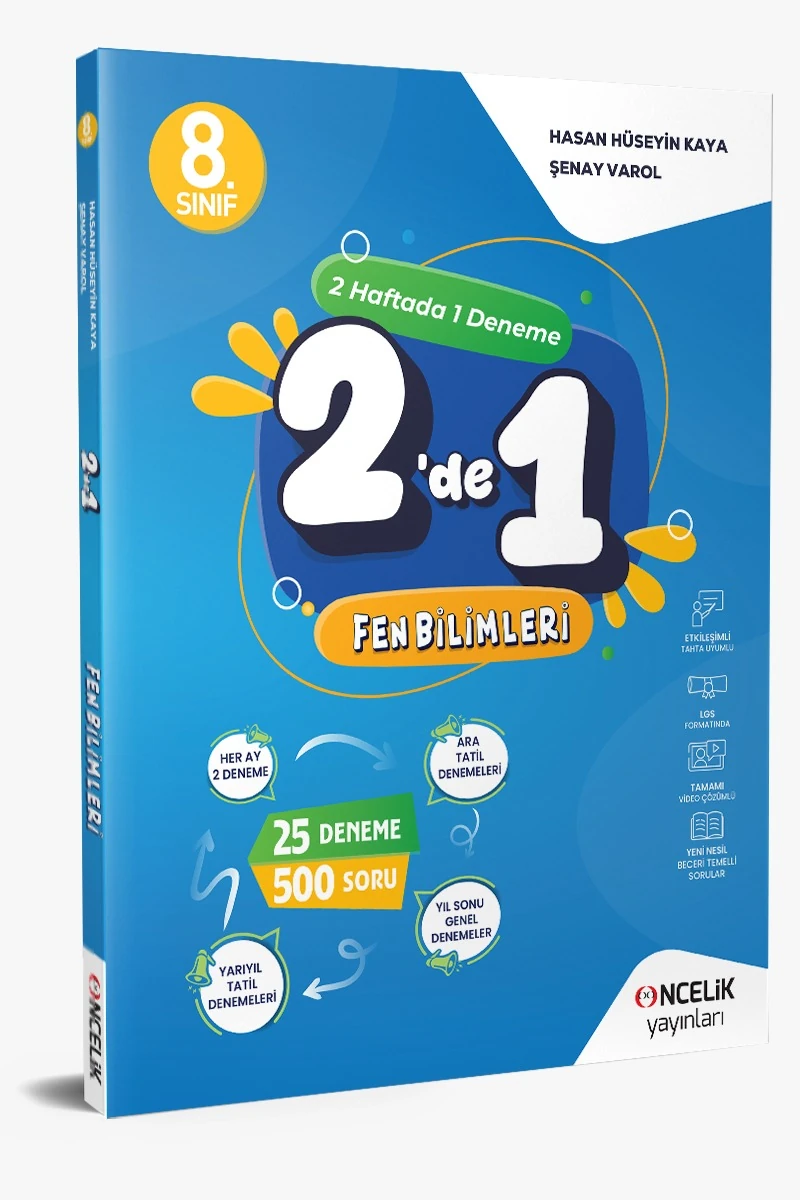 Öncelik Yayınları 2026 Lgs 8. Sınıf Fen Bilimleri 2 de 1 Fasikül Deneme 18 Sarmal 4 Tatil 3 Genel Yeni Nesil Video Çöz