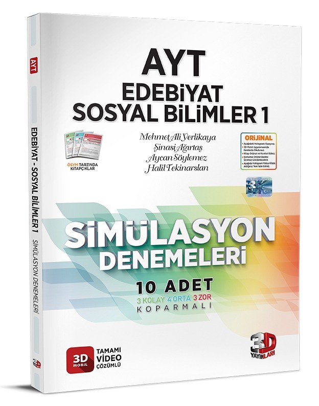 AYT 3D Simülasyon Edebiyat Sosyal Bilimler-1 Denemeleri
