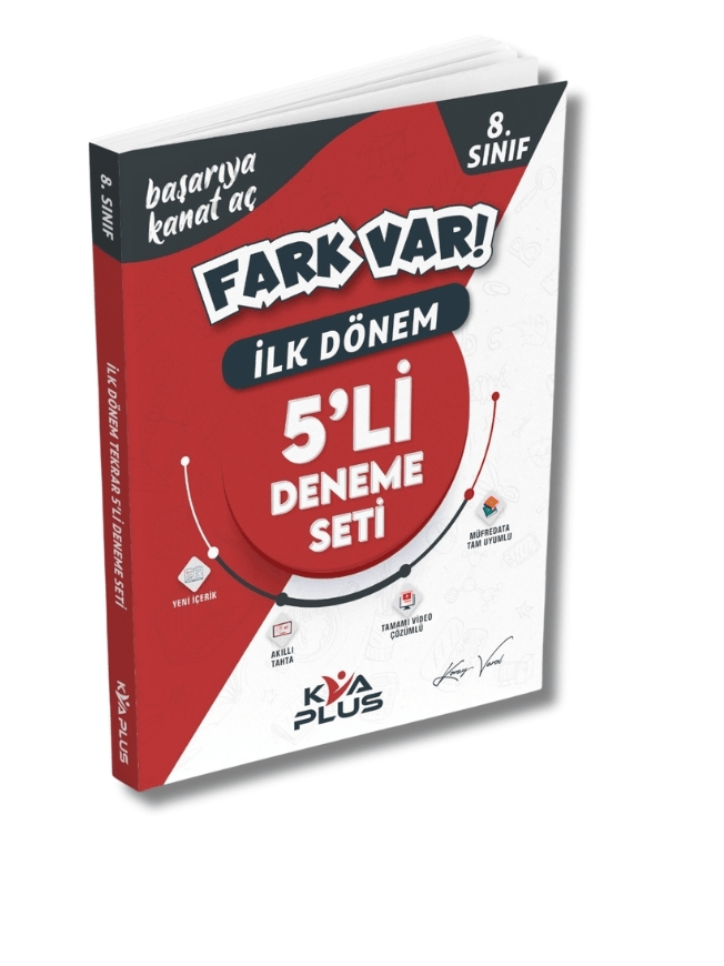 8. Sınıf Koray Varol İlk Dönem Fark Var 5'Li Deneme Seti