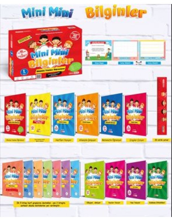 1. Sınıf Okuma Yazma Seti Mini Mini Bilginler Okuma Yazma Öğreniyor Kırmızı Beyaz Yayınları