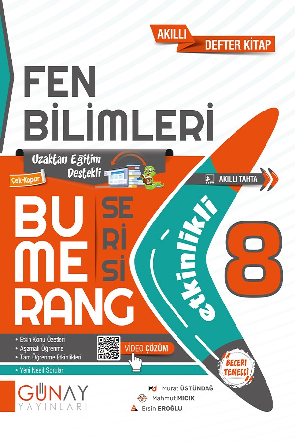 8. Sınıf Bumerang Etkinlikli Fen Bilimleri Günay Yayınları