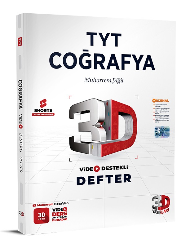 TYT 3D Coğrafya Video Destekli Defter