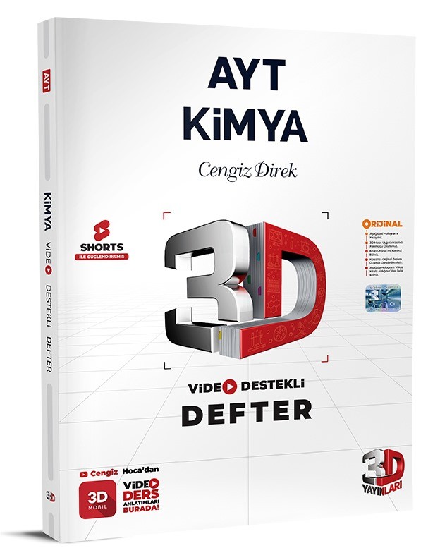 AYT 3D Kimya Video Destekli Defter