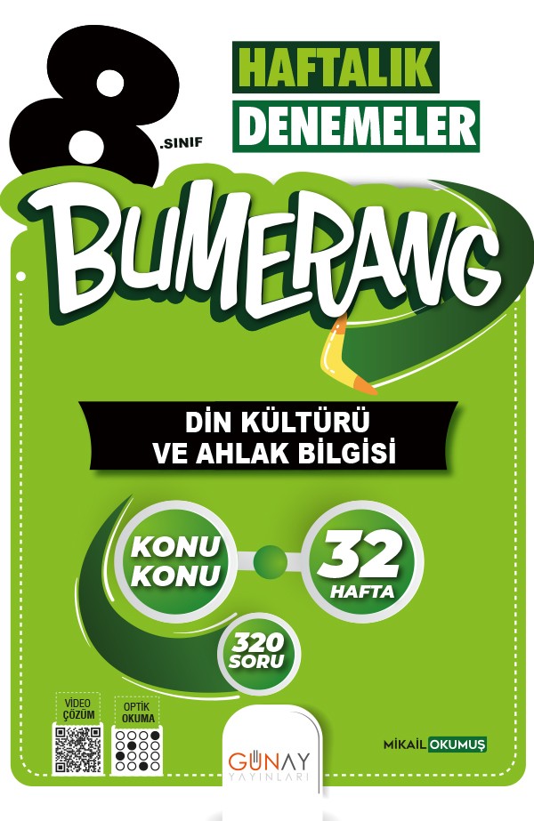 8. Sınıf Bumerang 32 Haftalık Din Kültürü ve Ahlak Bilgisi Denemeleri