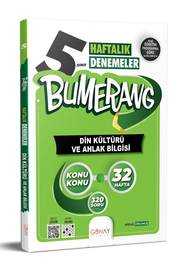 5. Sınıf Bumerang 32 Haftalık Din Kültürü ve Ahlak Bilgisi Denemeleri