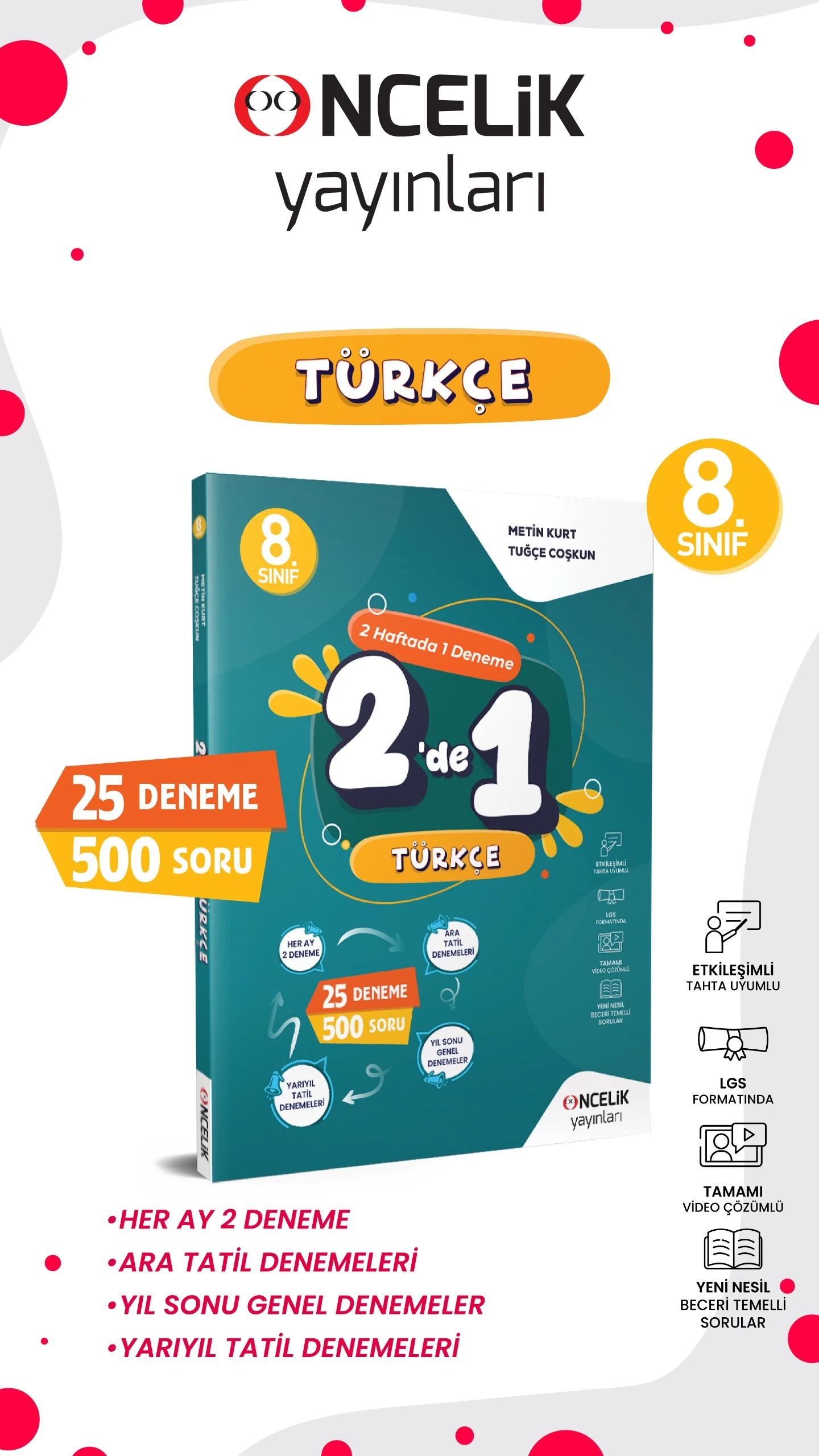 Öncelik Yayınları 2026 Lgs 8. Sınıf Türkçe 2 de 1 Fasikül Deneme 18 Sarmal 4 Tatil 3 Genel YENİ NESİL VİDEO ÇÖZÜM