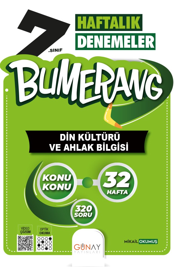 7. Sınıf Bumerang 32 Haftalık Din Kültürü ve Ahlak Bilgisi Denemeleri