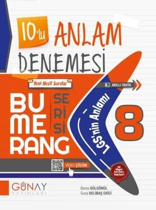 8. Sınıf Bumerrang 10'lu Anlam Denemesi Günay Yayınları