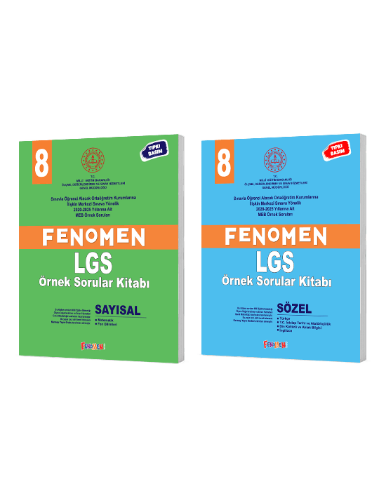 8. Sınıf Fenomen  LGS Sözel – Sayısal Örnek Sorular Set