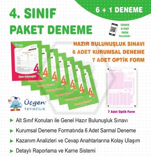 4. Sınıf - PAKET DENEME 7 li + Üçgen Mobil Optik