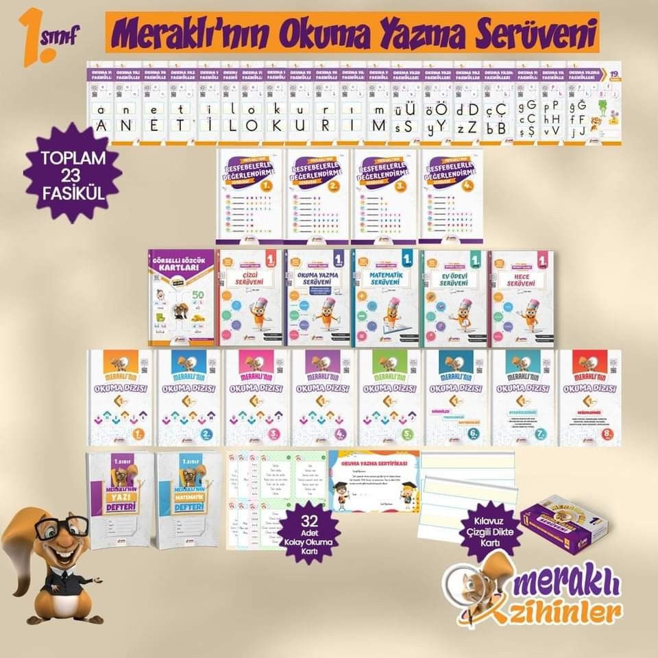 1. Sınıf Okuma Yazma Seti Meraklı Zihinler Yayınları
