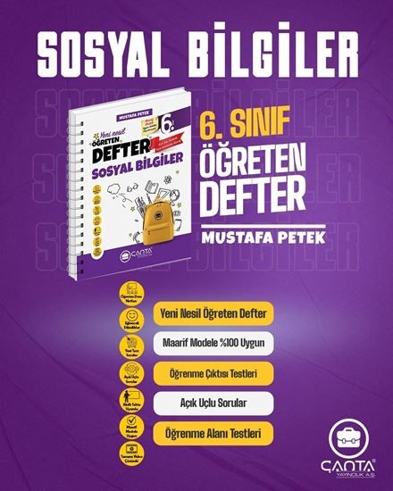 6.Sınıf Sosyal Bilgiler Okula Yardımcı Öğreten Defter 2025-2026 Çanta Yayınları